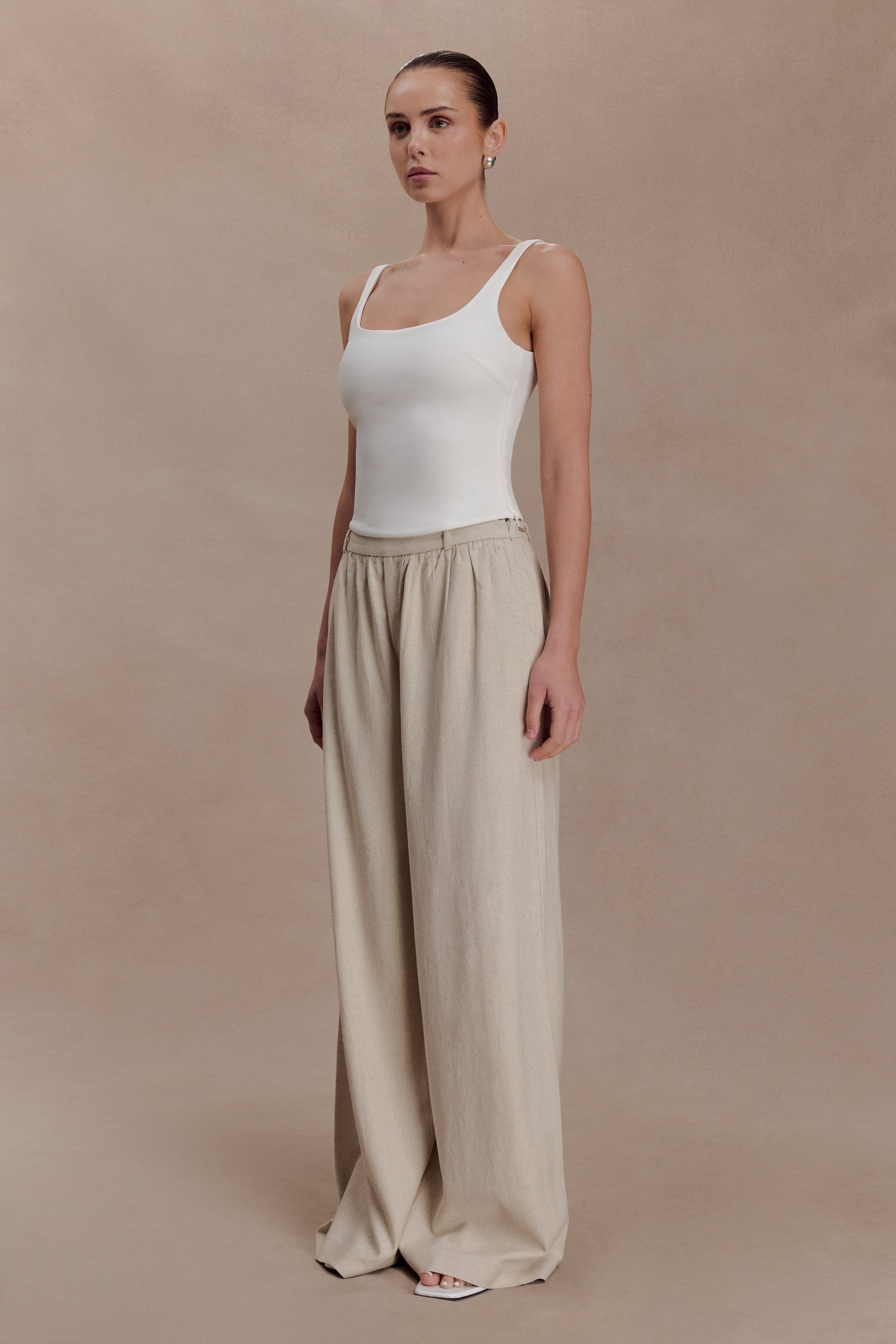 Gabby Straight Leg Linen Pants - Natural #3