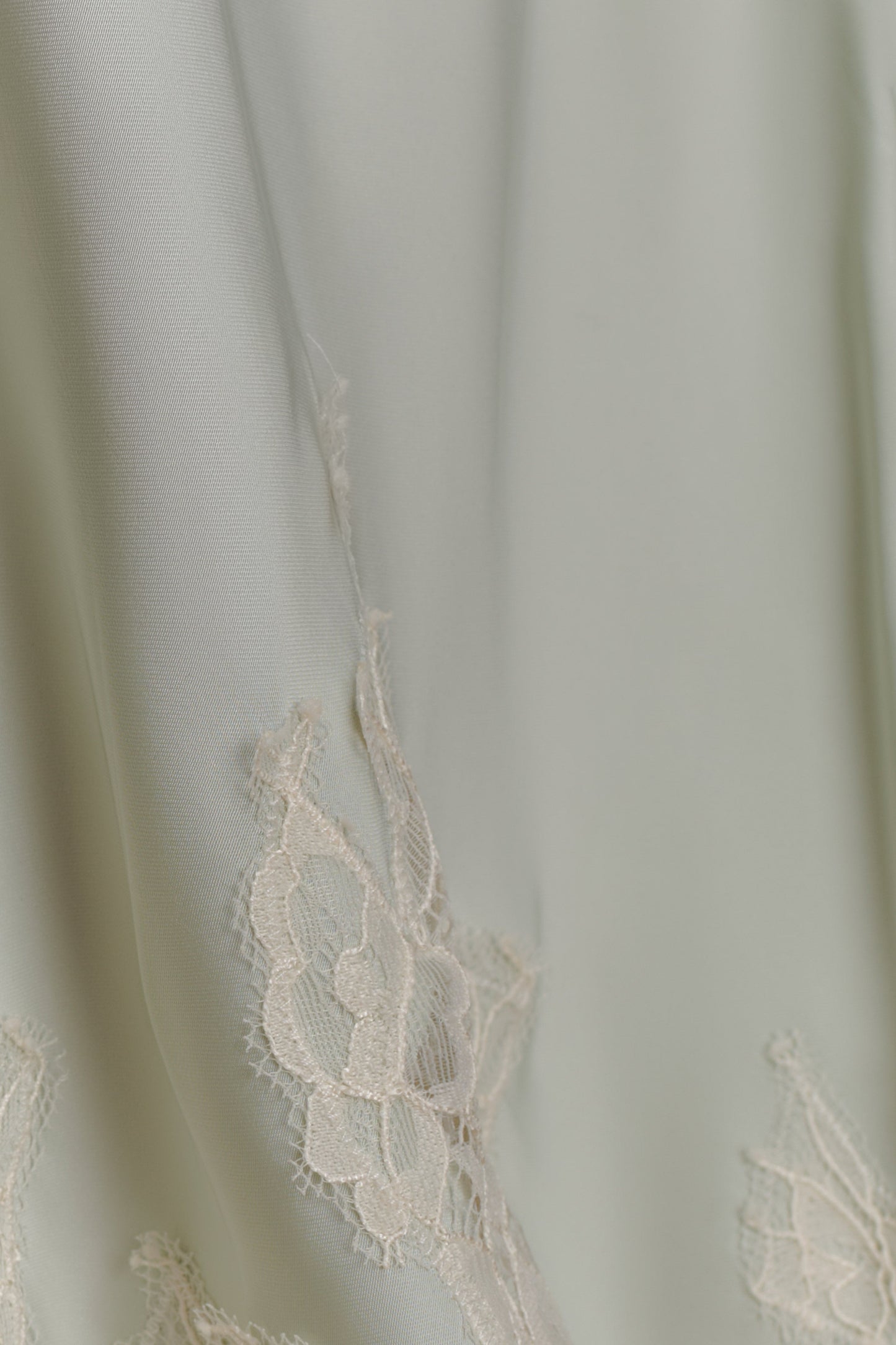 Nina Satin And Lace Maxi Skirt - Sage