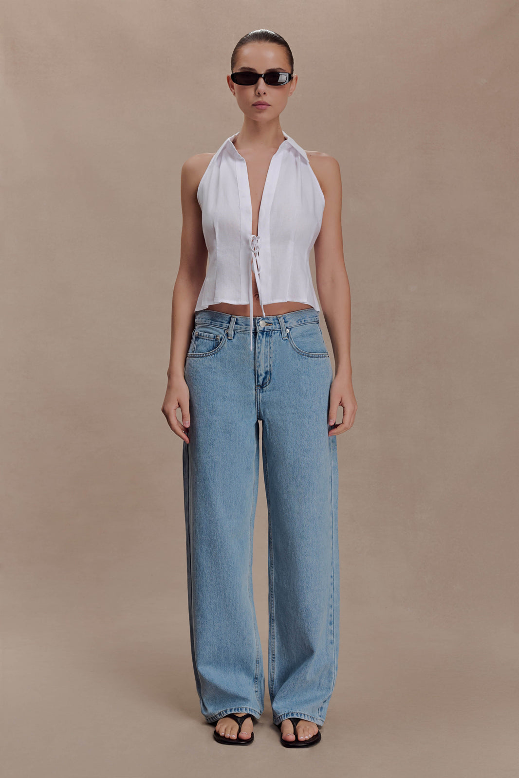 Scout Linen Belted Shorts - White & MESHKI UK