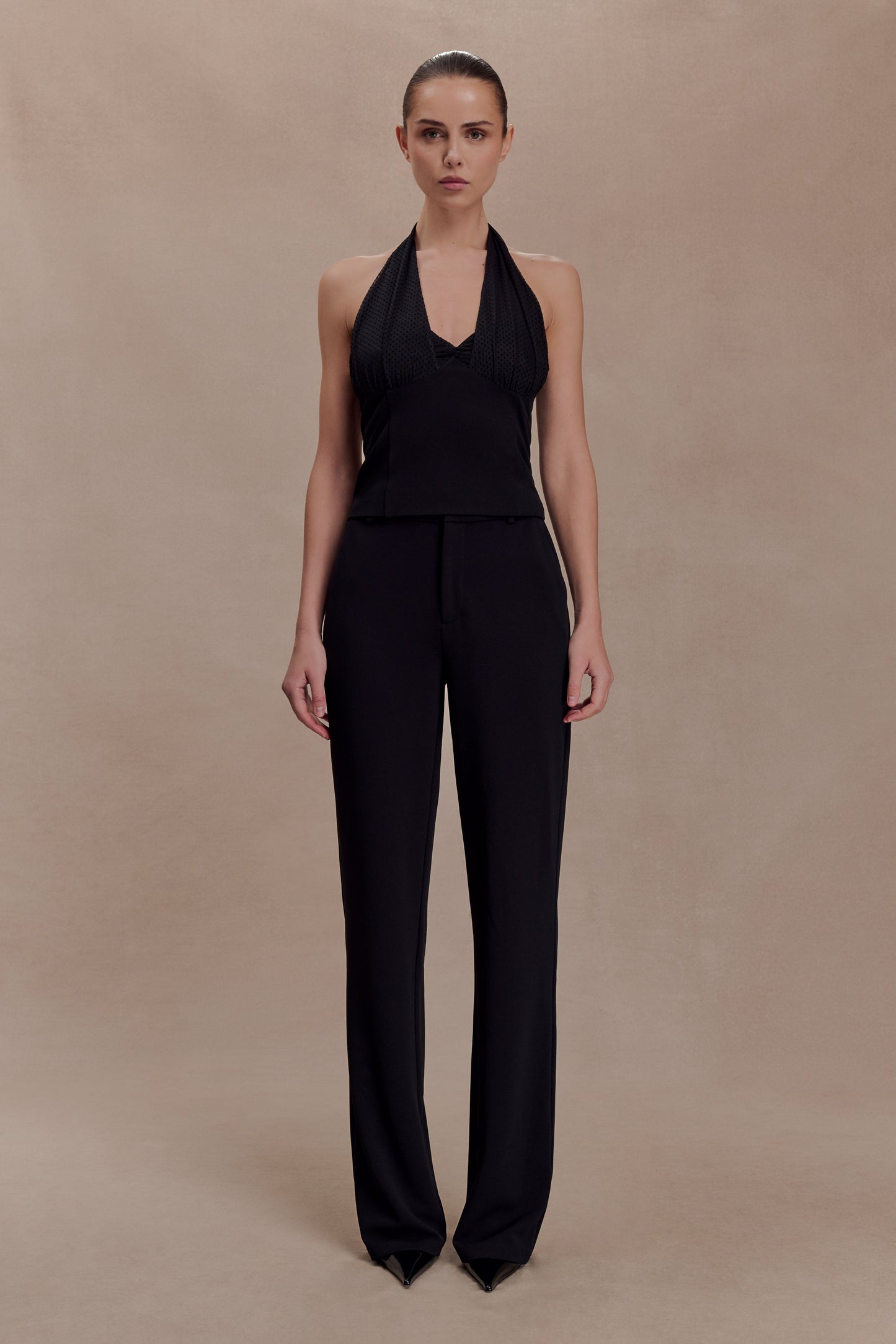 Cressida Crepe Halter Top - Black