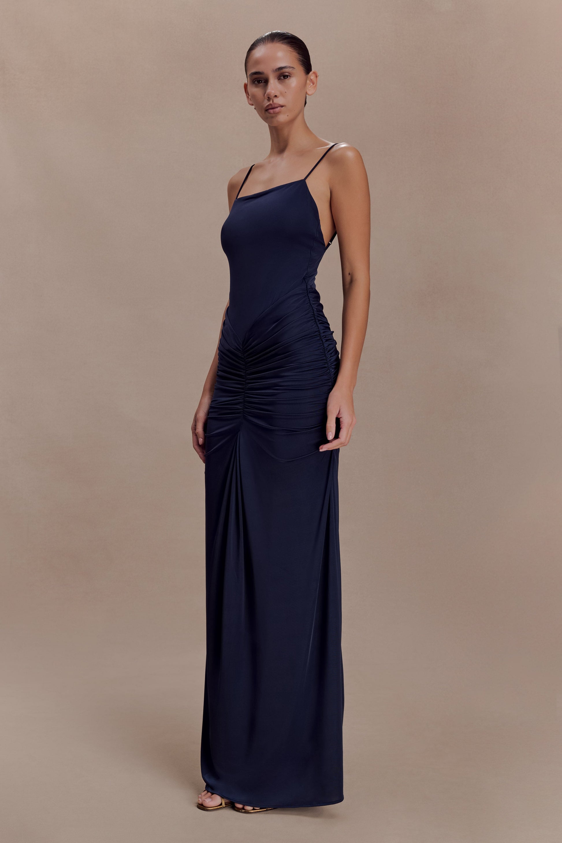 Roisin Slinky Maxi Dress - Navy #3