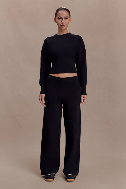Kerrymae Straight Leg Knit Pants - Black