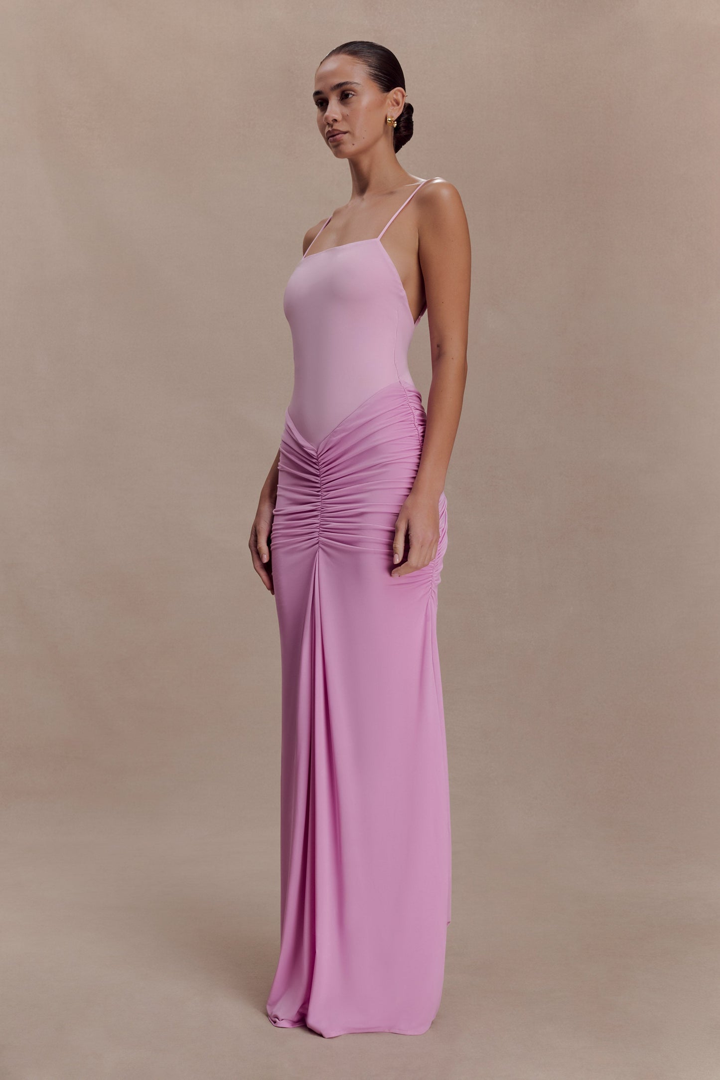 Roisin Slinky Maxi Dress - Powder Pink