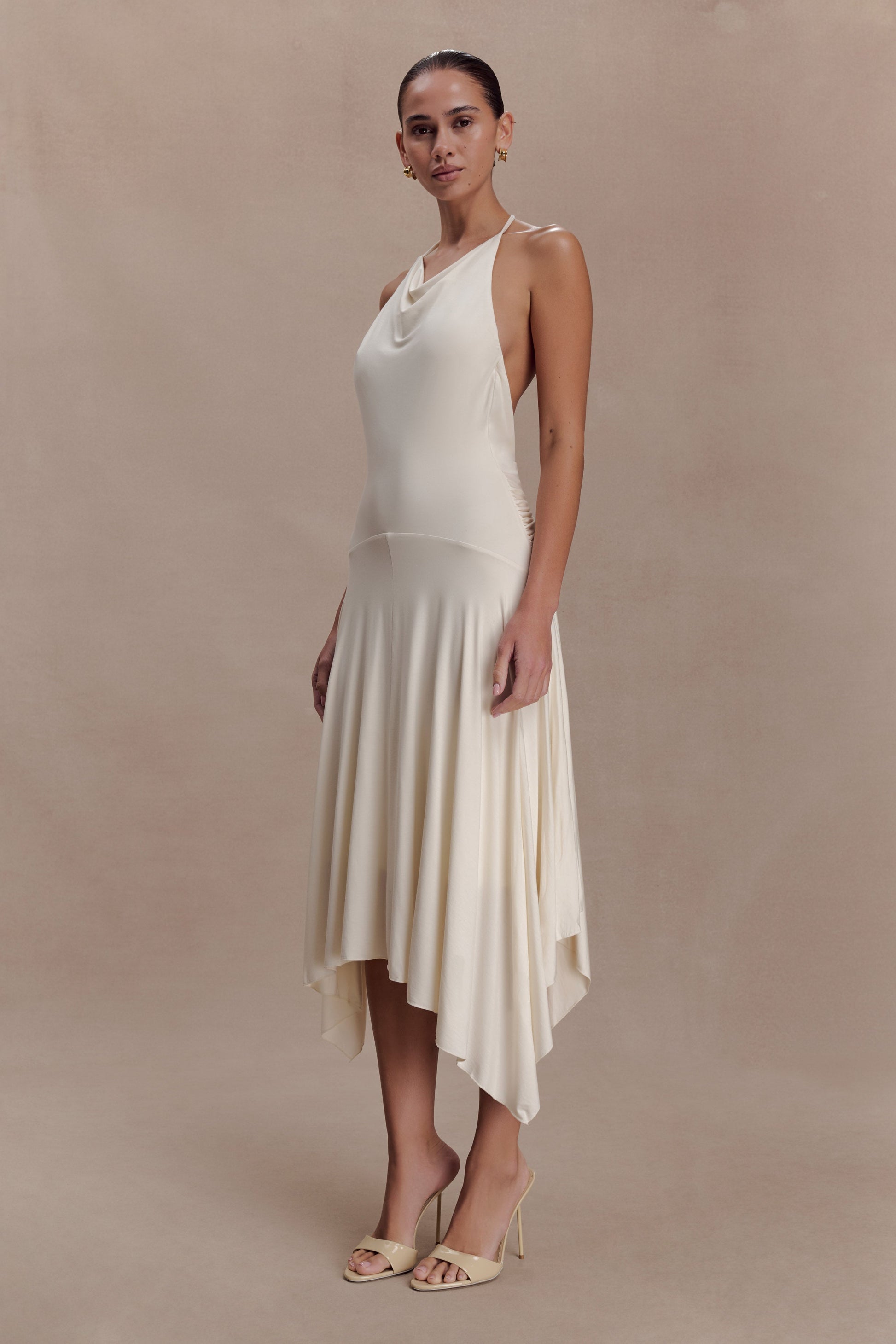 Sylvie Modal Hankie Midi Dress - Ivory #3