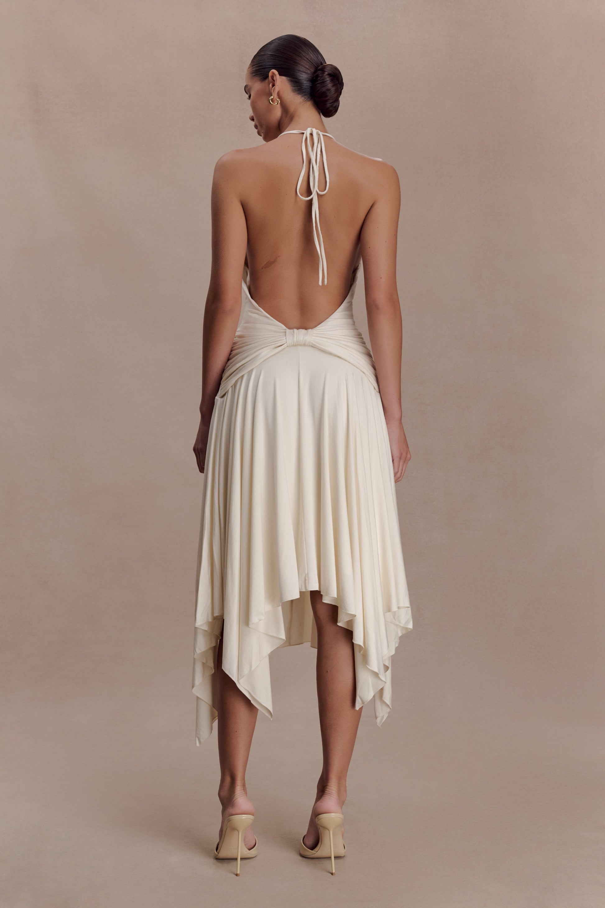 Sylvie Modal Hankie Midi Dress - Ivory #2