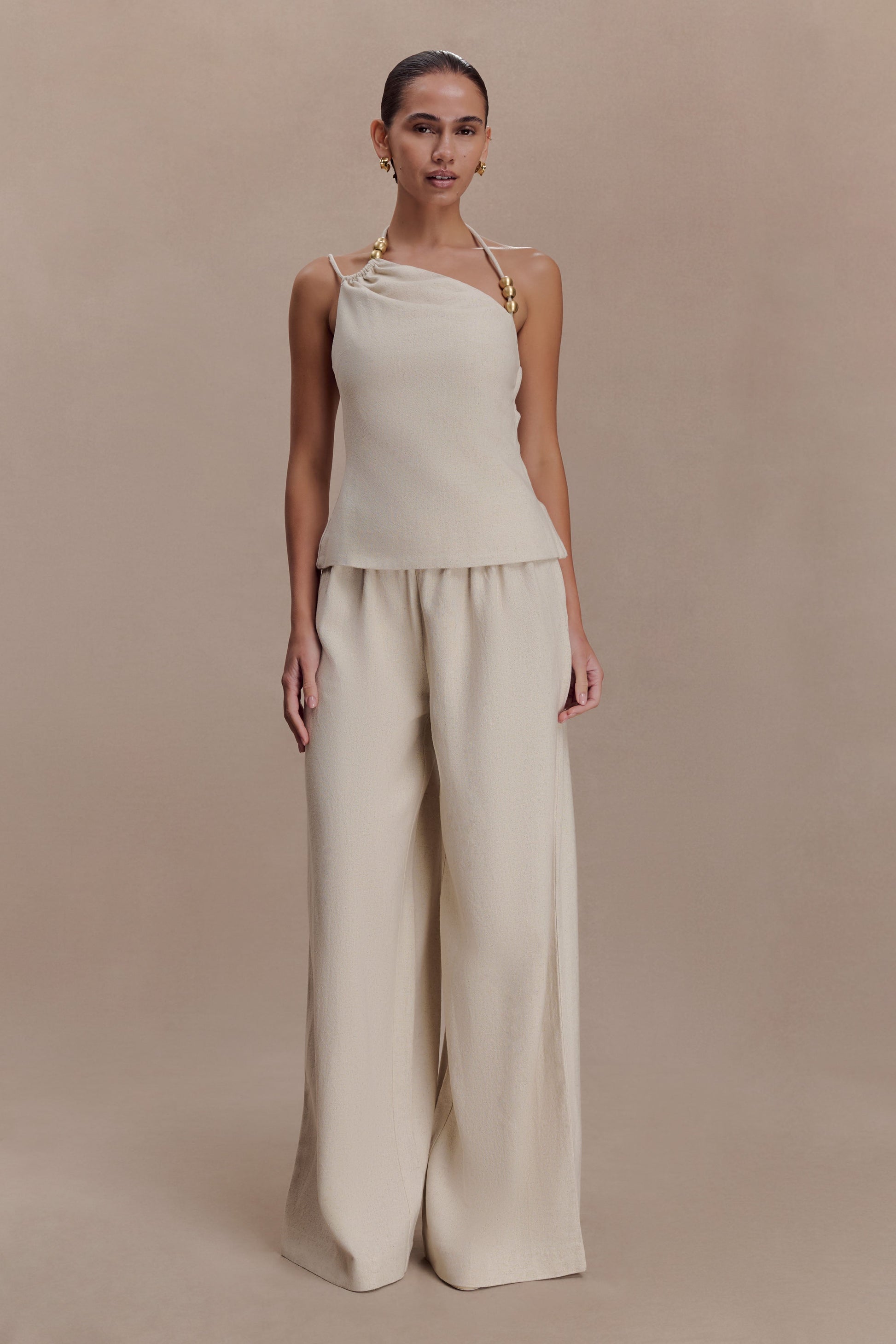 Gabby Straight Leg Linen Pants - Natural
