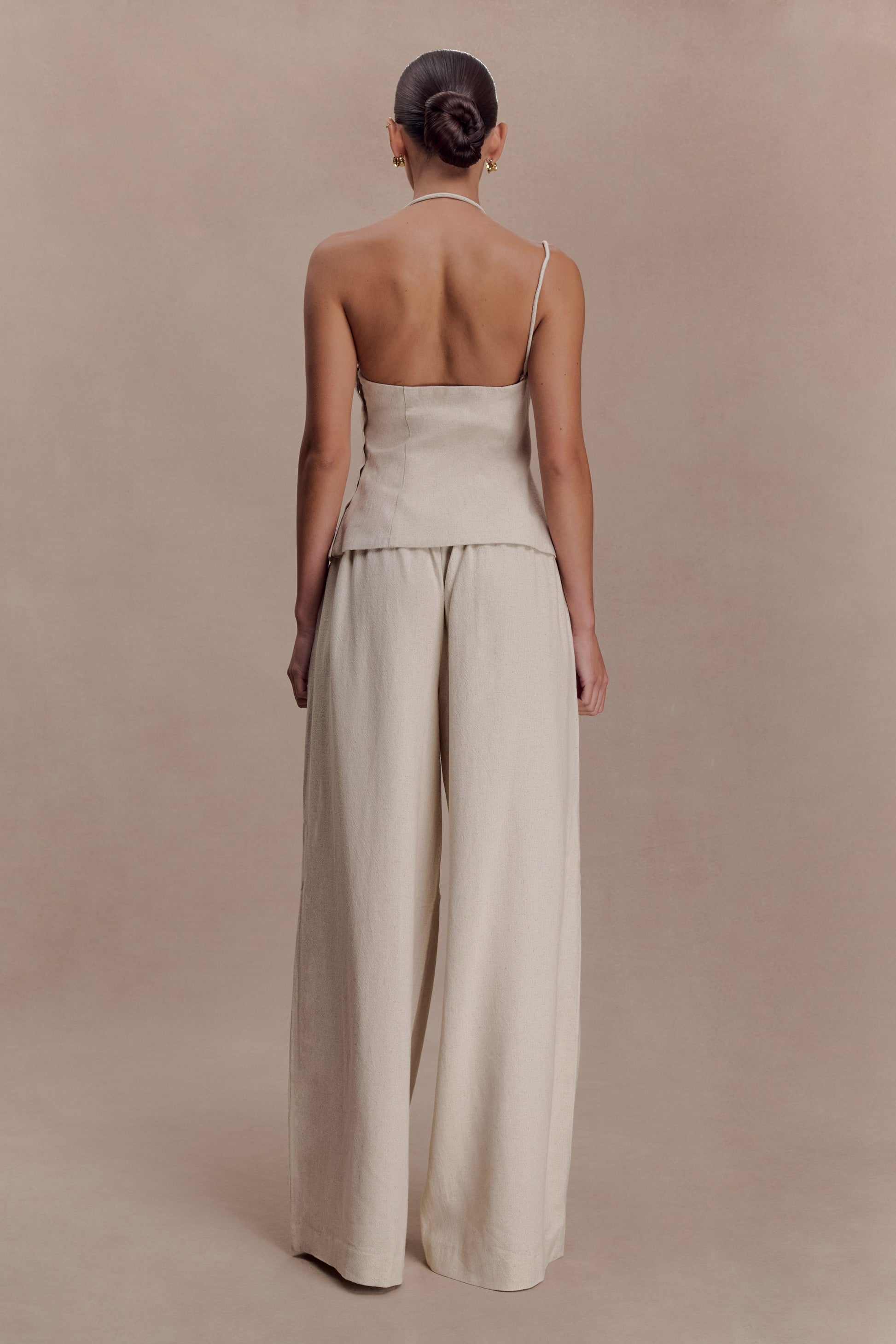 Gabby Straight Leg Linen Pants - Natural #2