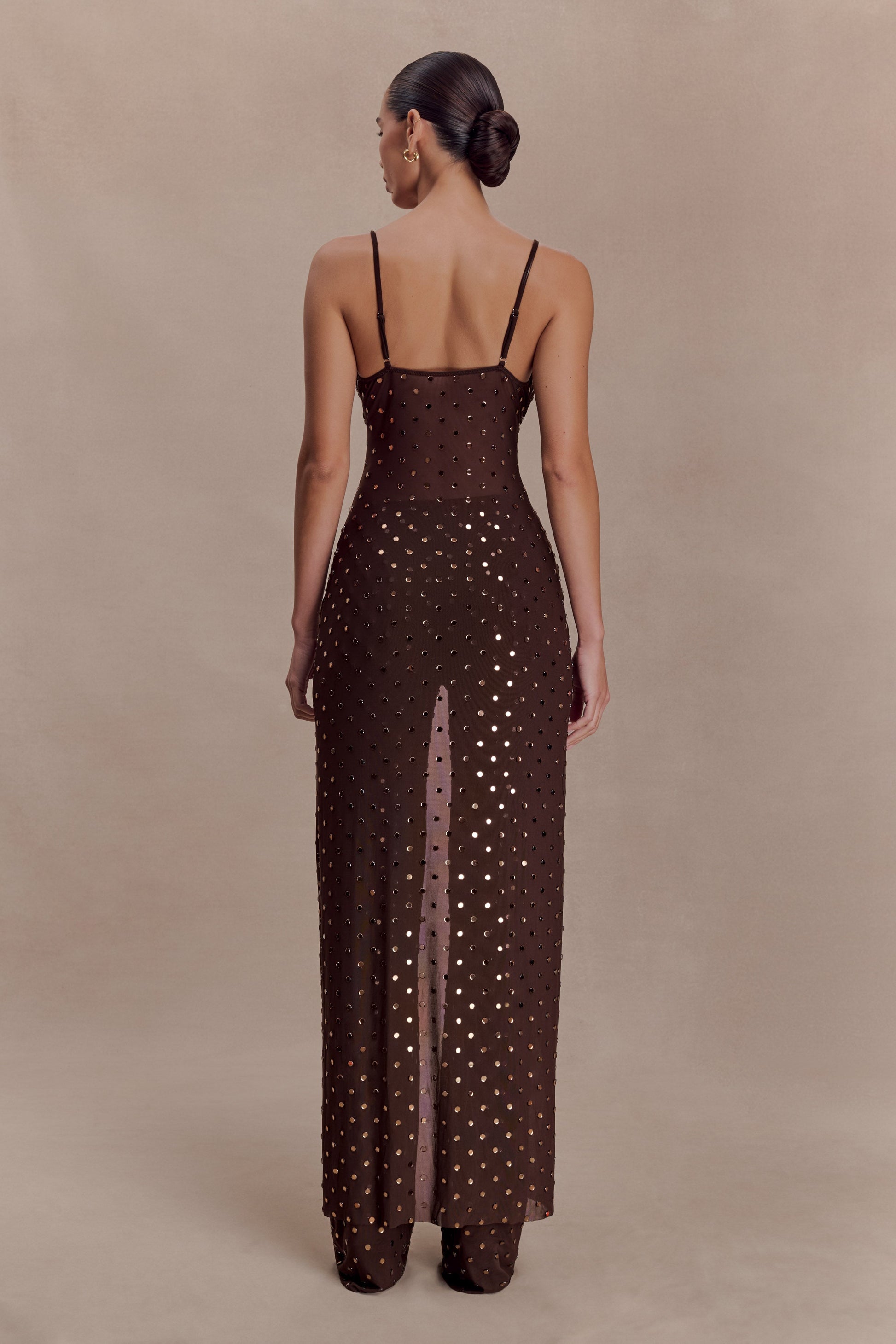 Jackie Longline Diamante Top - Chocolate #2