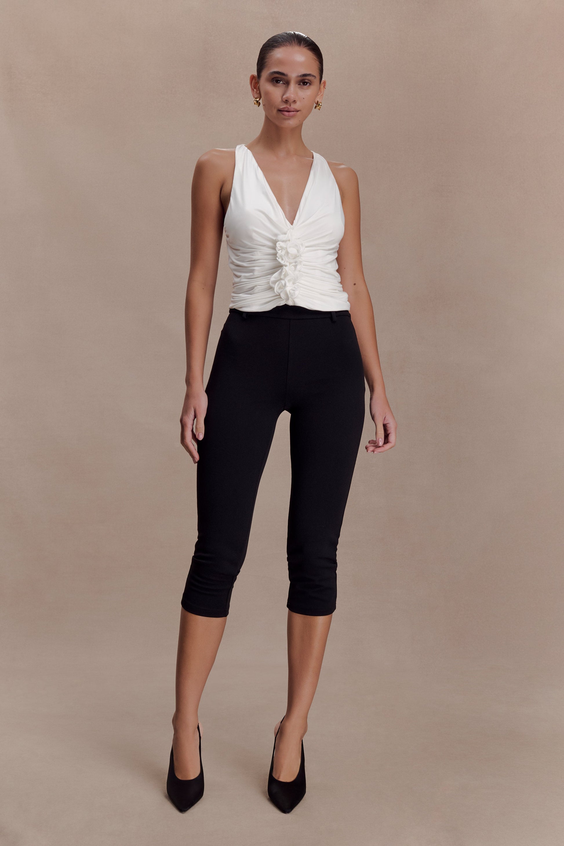 Alessandra Slinky Ruffle Top - Ivory #4