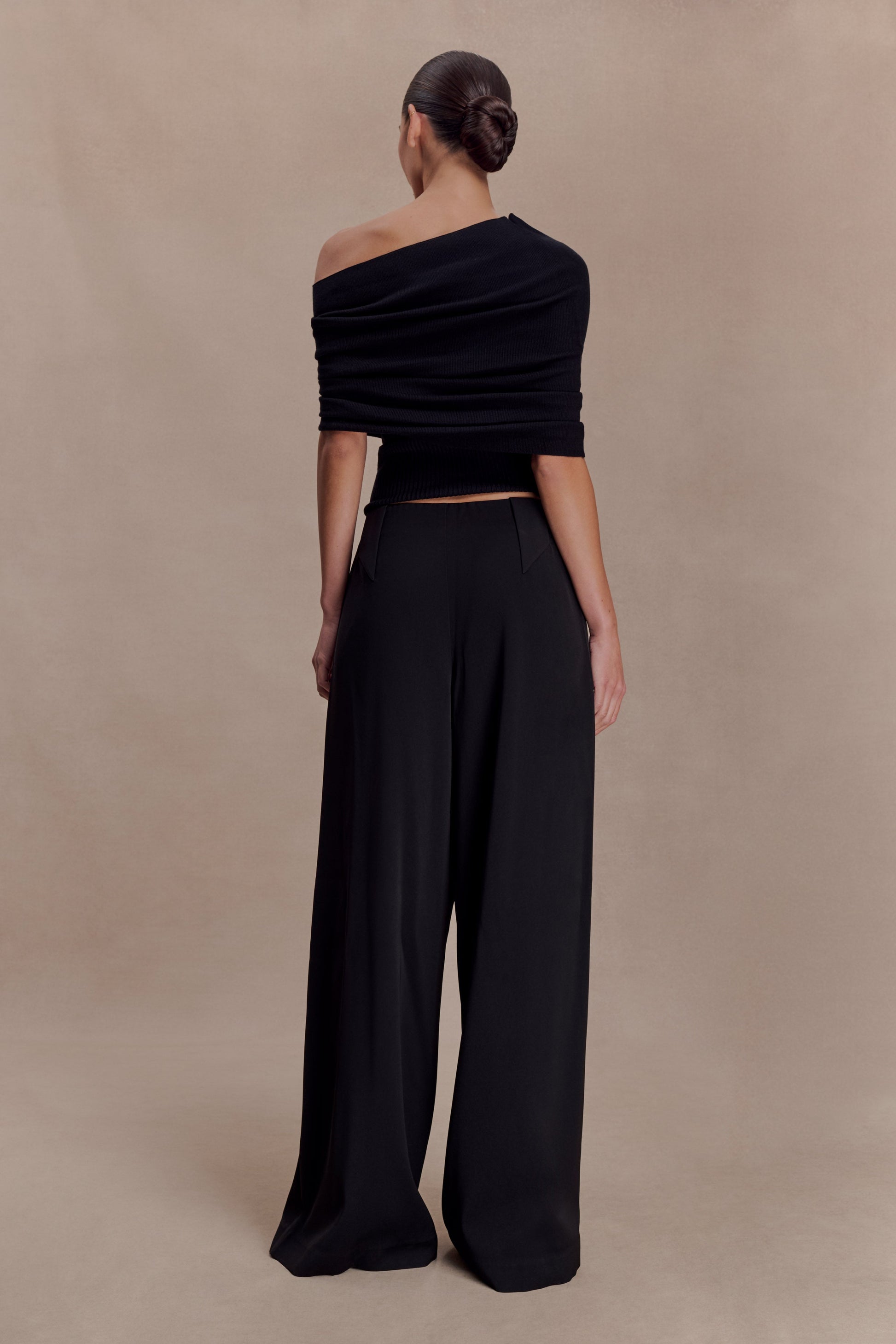 Sierra Asymmetrical Cashmere Blend Knit Top - Black #5