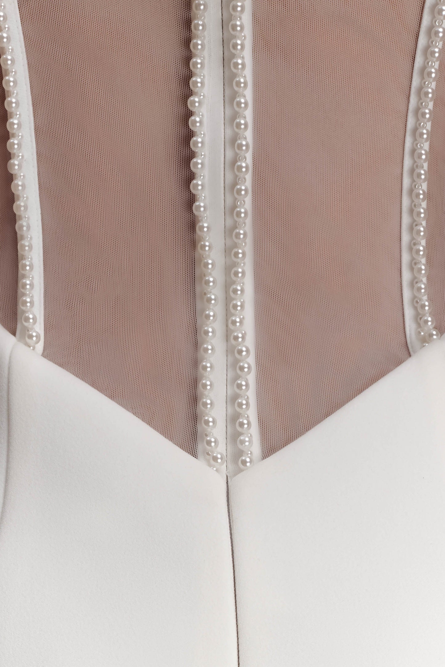 Sloane Strapless Maxi Dress With Pearls - White