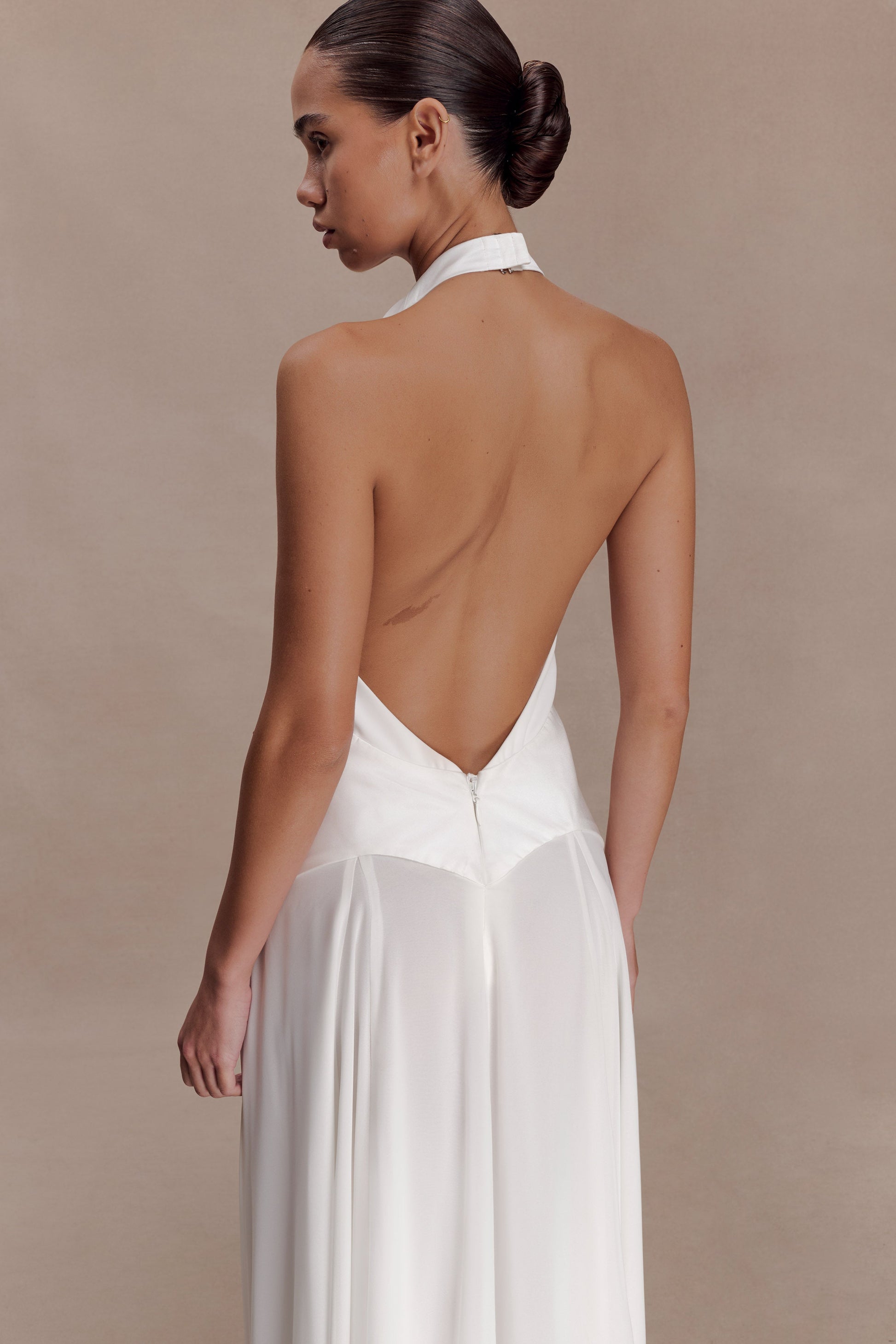 Susan Chiffon Halter Maxi Dress - Ivory #2