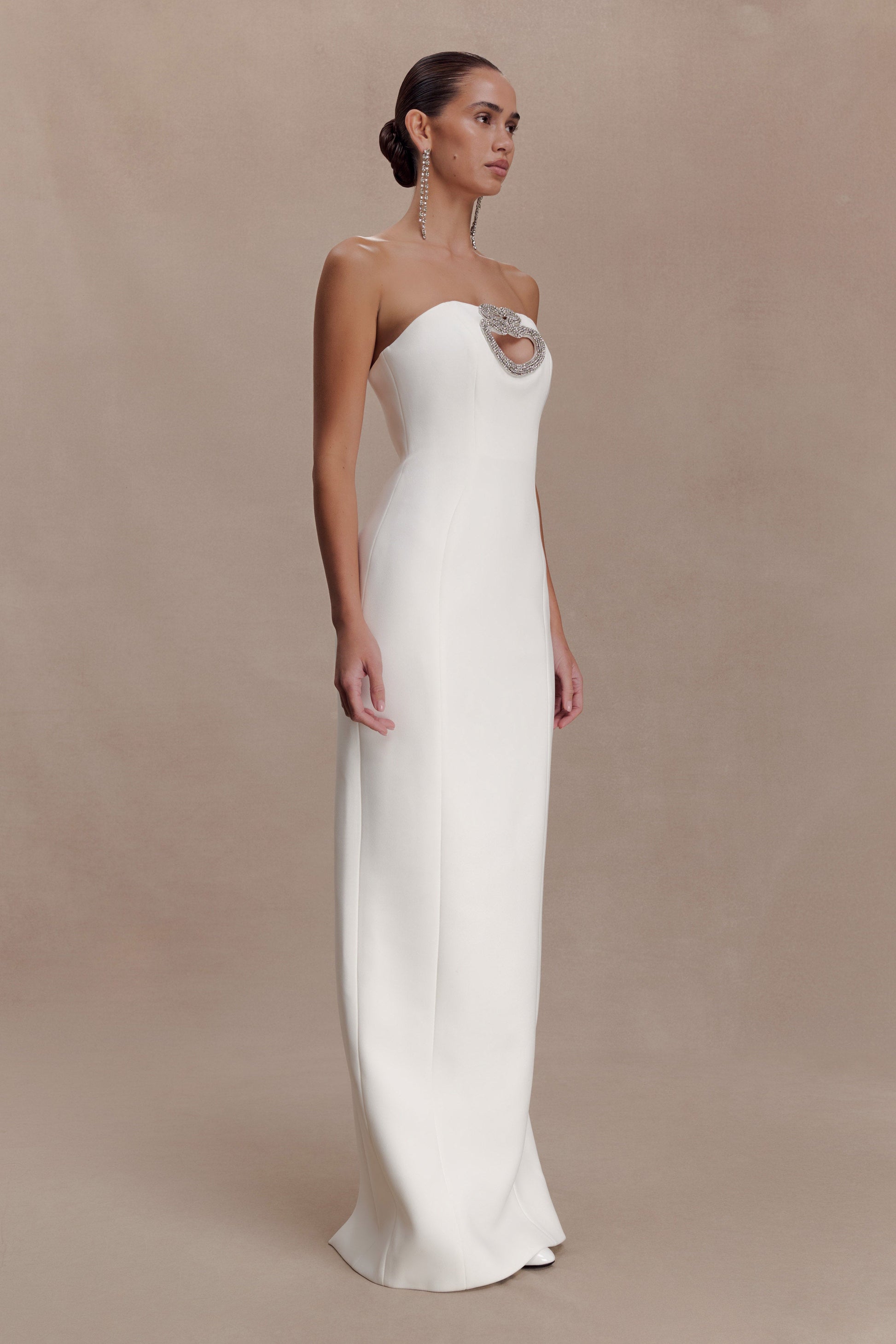 Hilda Embellished Strapless Maxi Dress - White #4