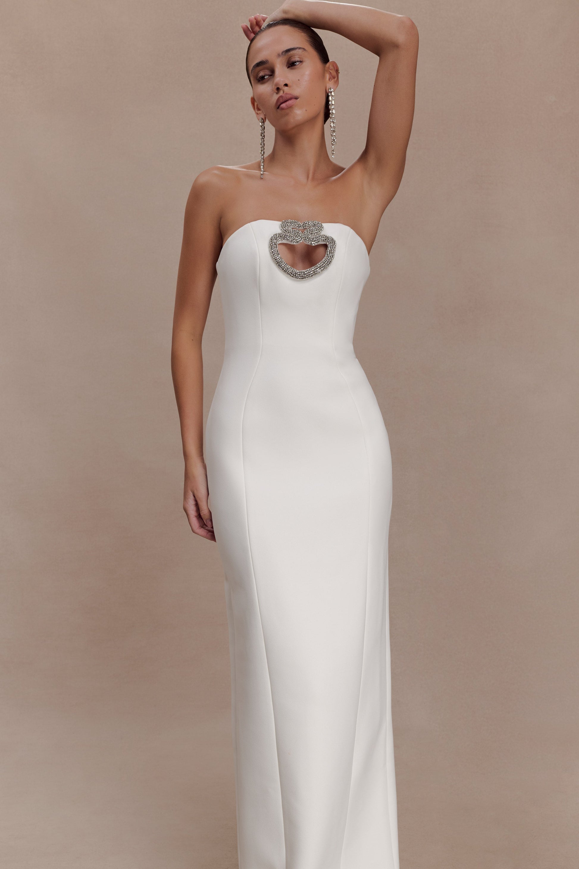 Hilda Embellished Strapless Maxi Dress - White #7