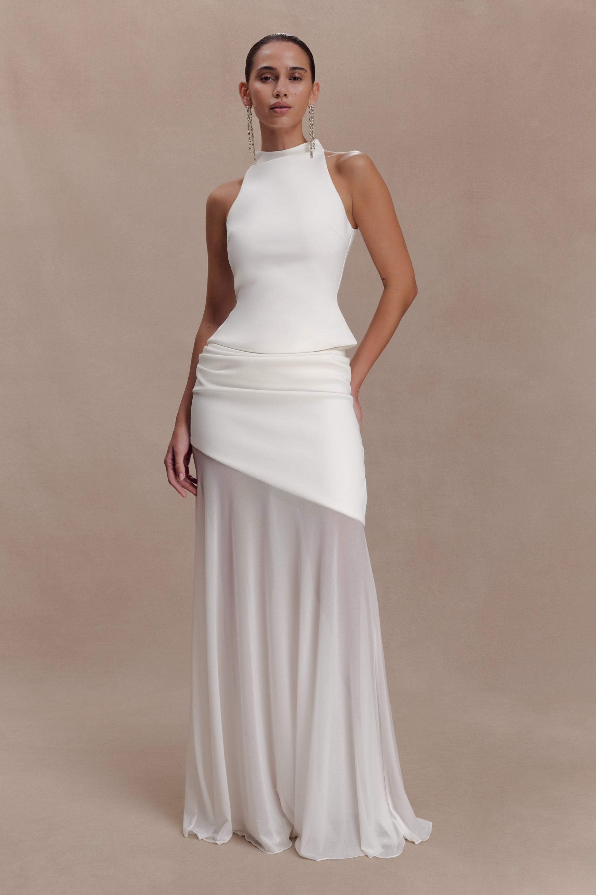 Portia Scuba Sleeveless Top - White #6