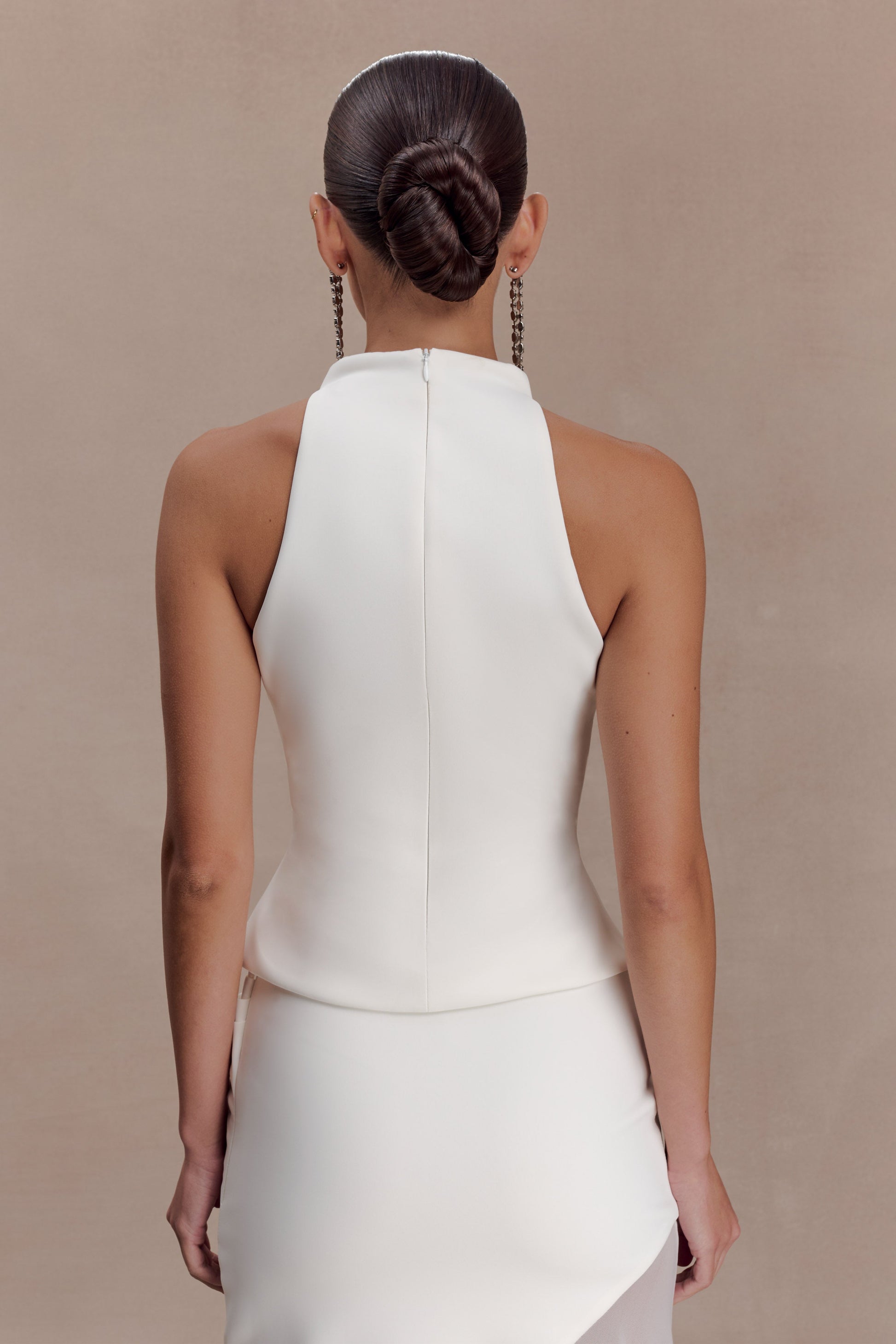 Portia Scuba Sleeveless Top - White #2