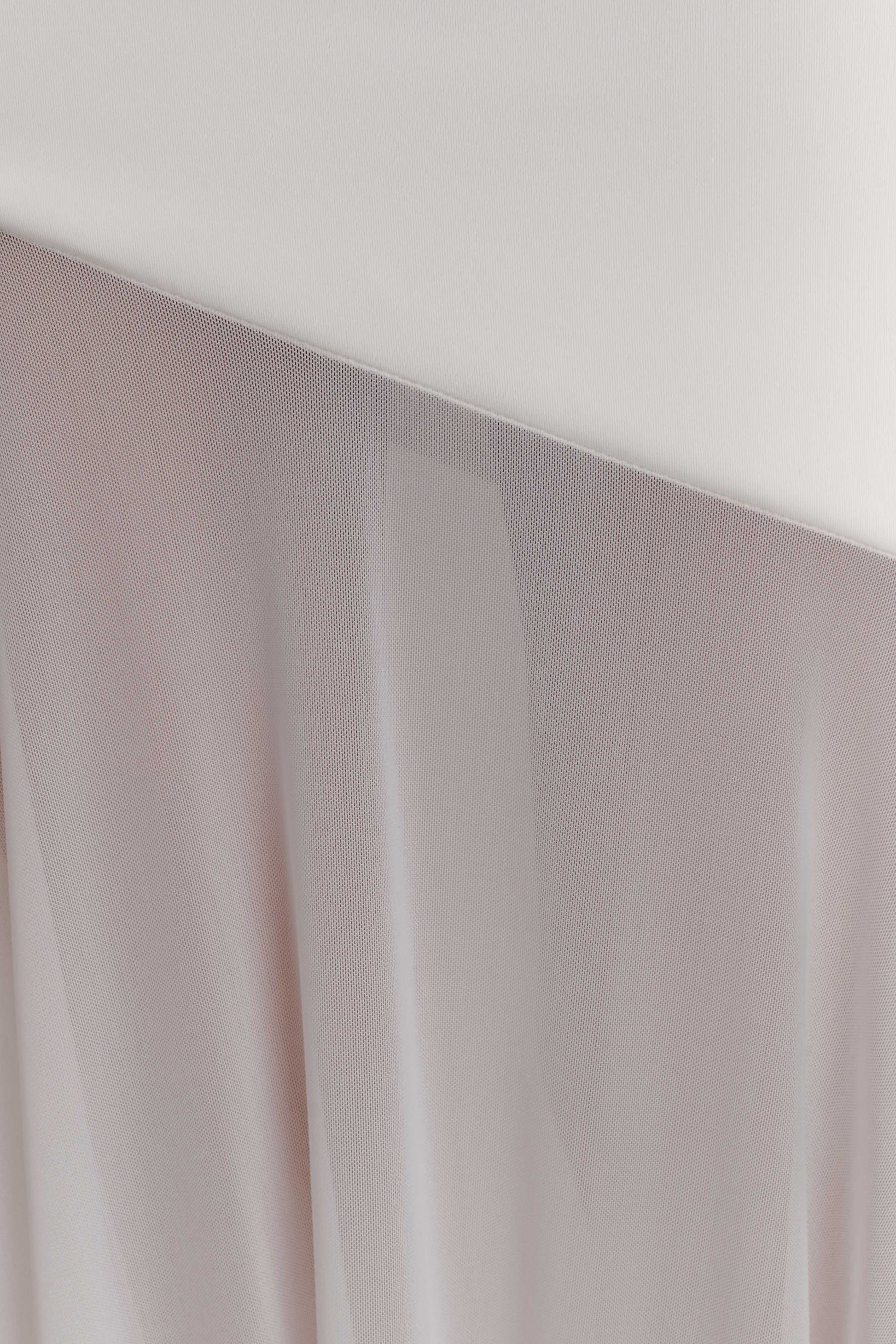 Portia Scuba And Mesh Maxi Skirt - White #7