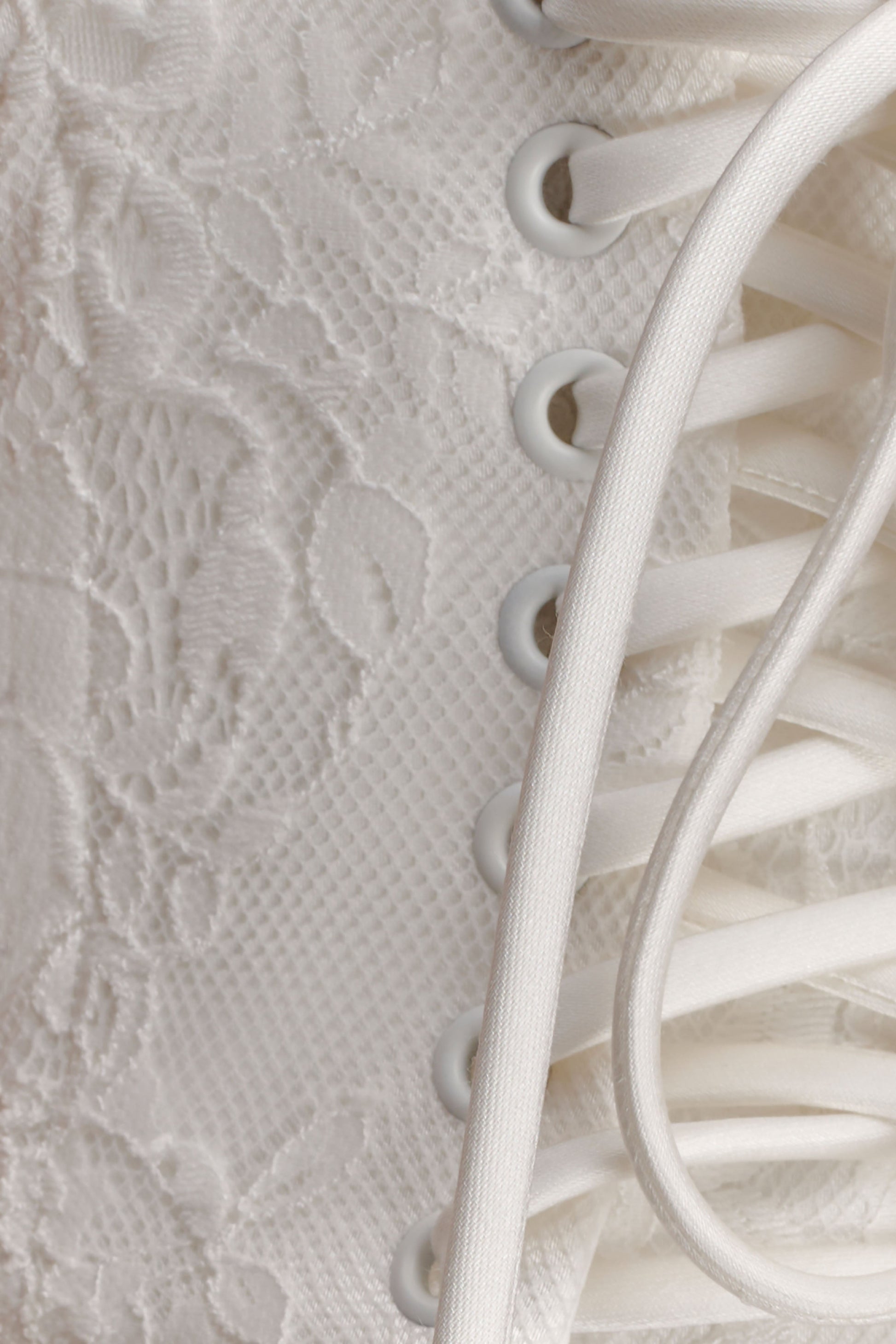 Camille Beaded Satin And Lace Corset Top - Ivory #4