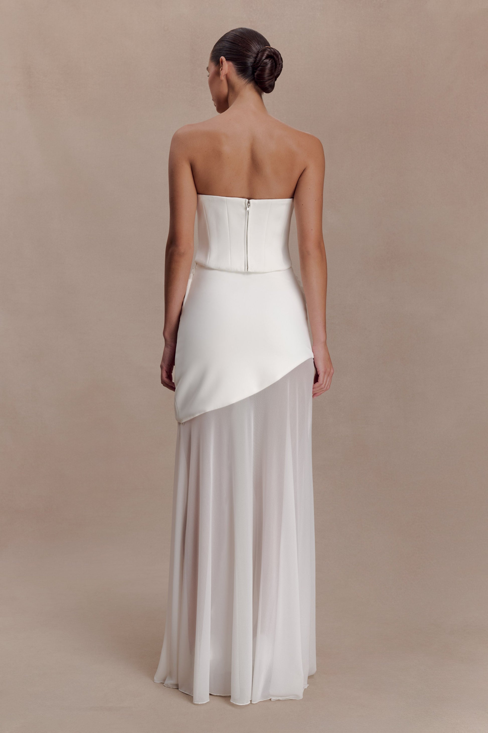 Karina Strapless Scuba Corset  - White #5