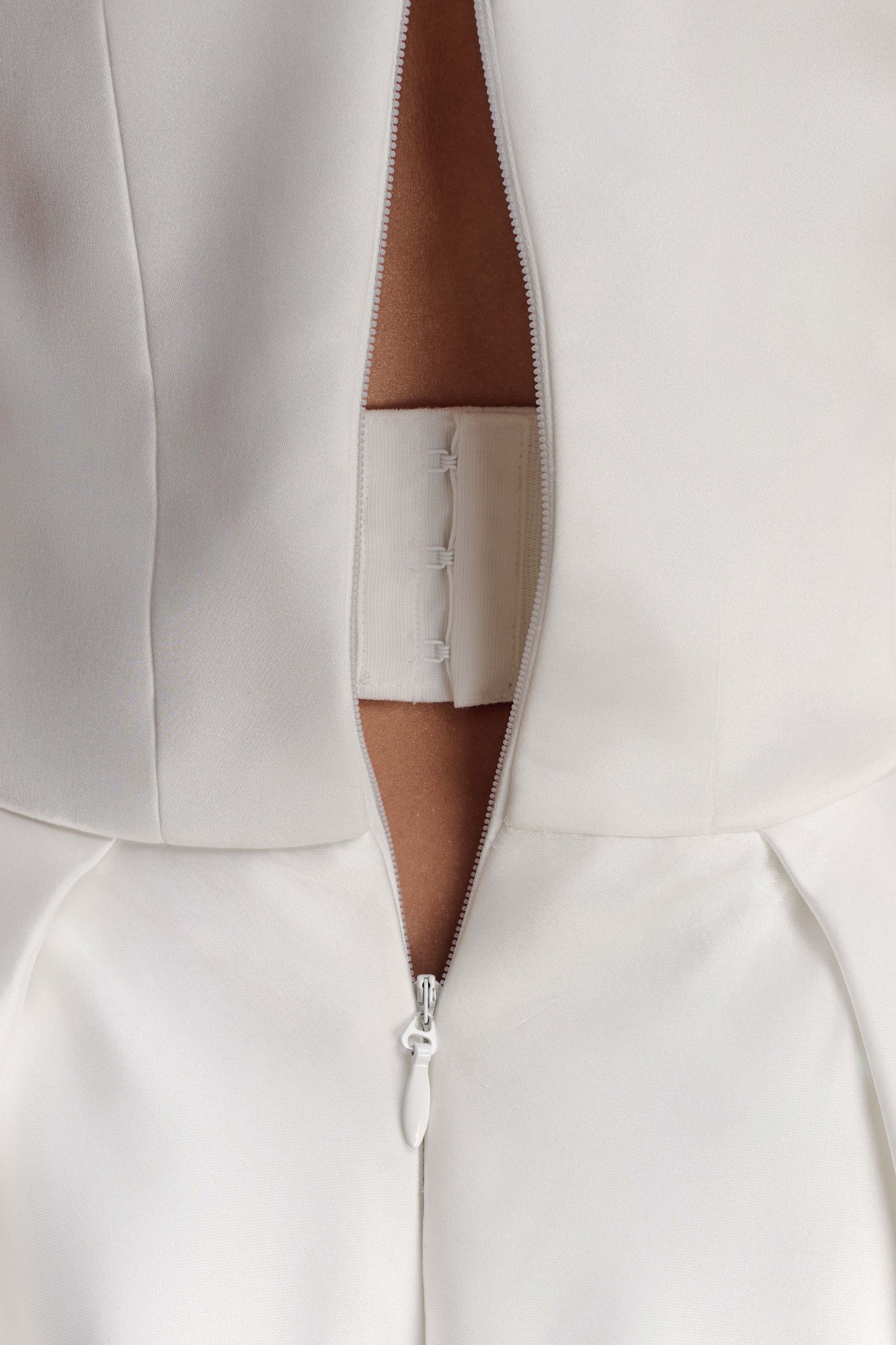 Willow Off Shoulder Satin Maxi Gown - White #7