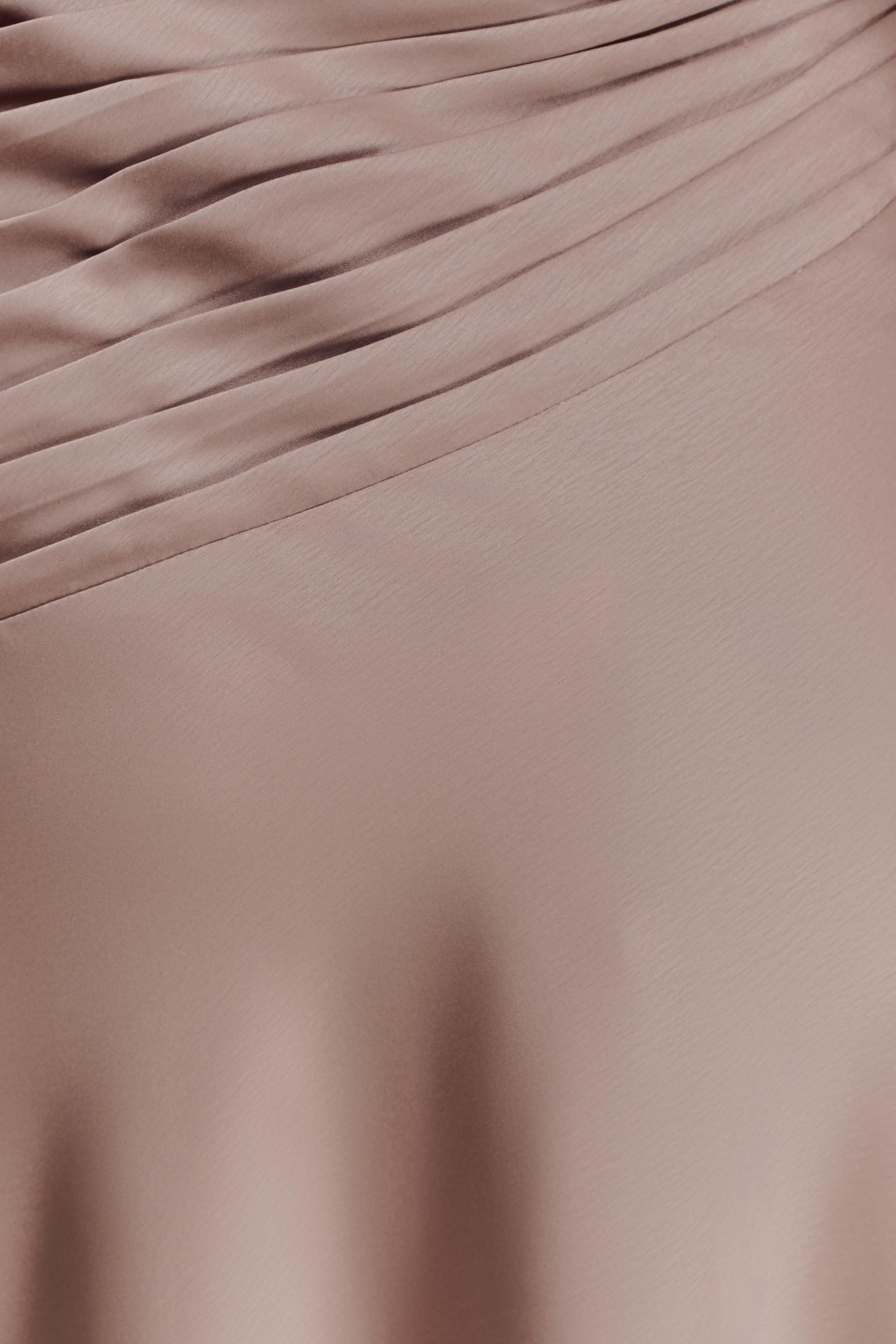 Lyla Asymmetrical Satin Maxi Dress - Bronze Taupe #4