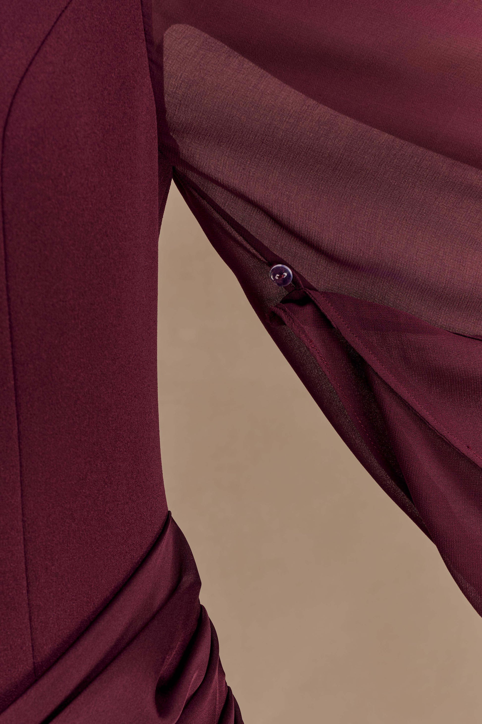 Samantha Waterfall Sleeves Maxi Dress - Wine #6