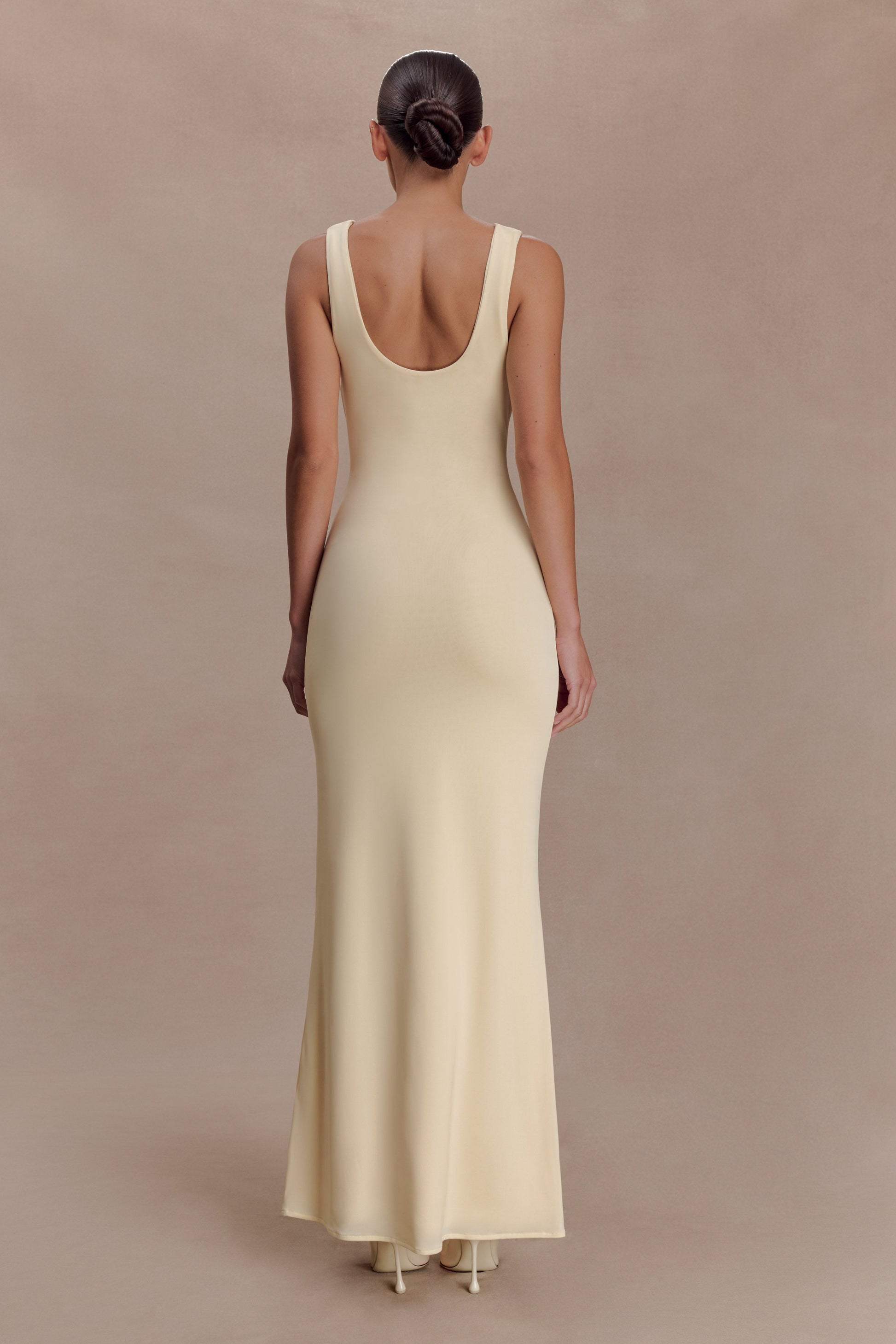 Marta Slinky Cowl Maxi Dress - Lemon #2