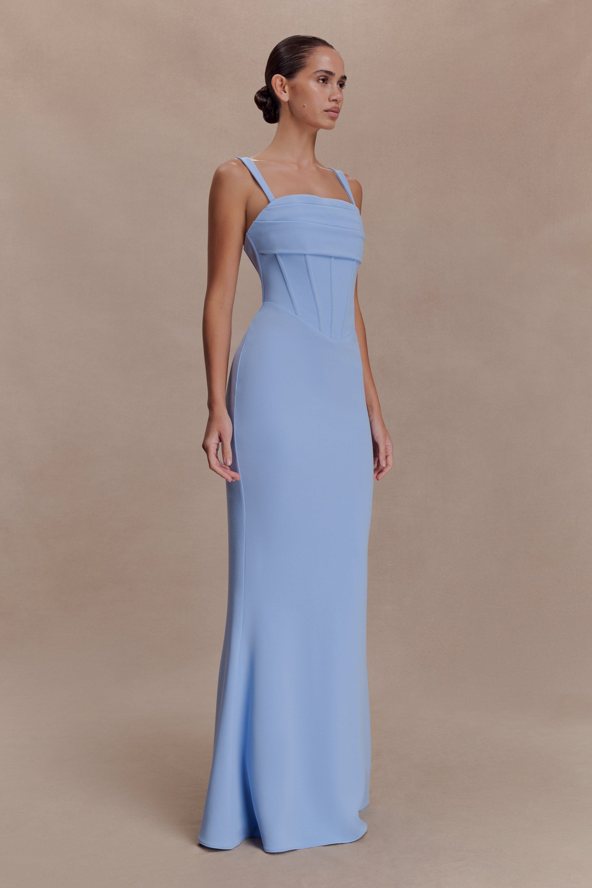 Luella Crepe Corset Maxi Dress - Cornflower Blue #4