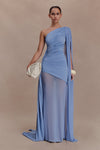 Asher Slinky One Shoulder Maxi Dress - Cornflower Blue