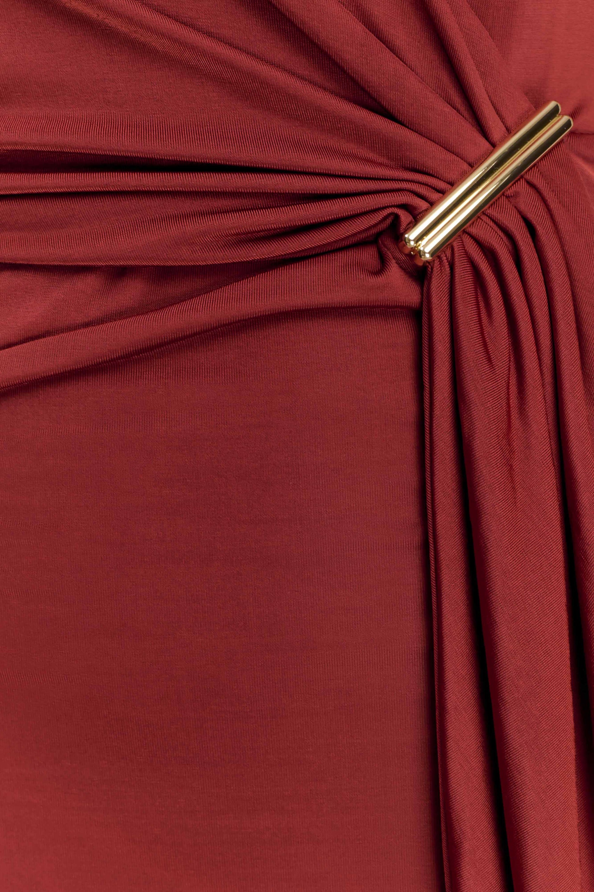 Veda Slinky Halter Maxi Dress - Russet #4