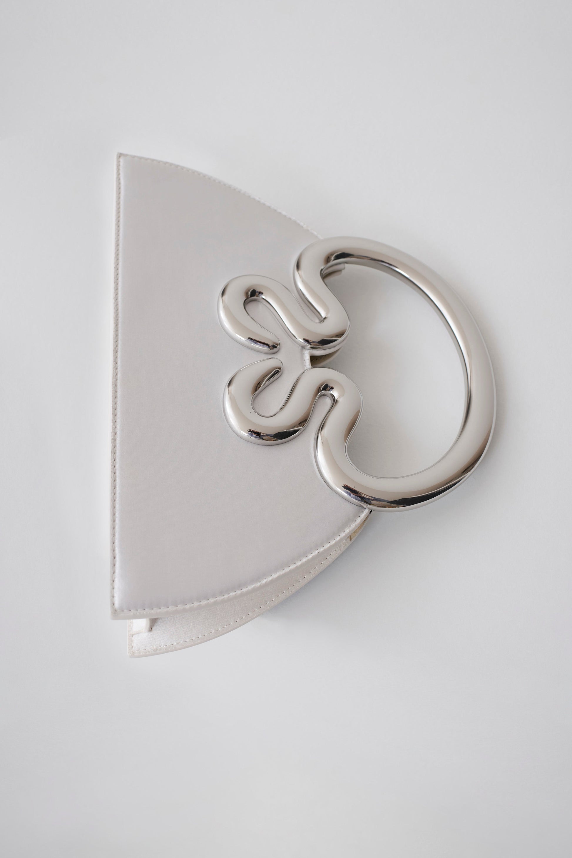 Elianne Satin Frame Clutch Bag - White #4