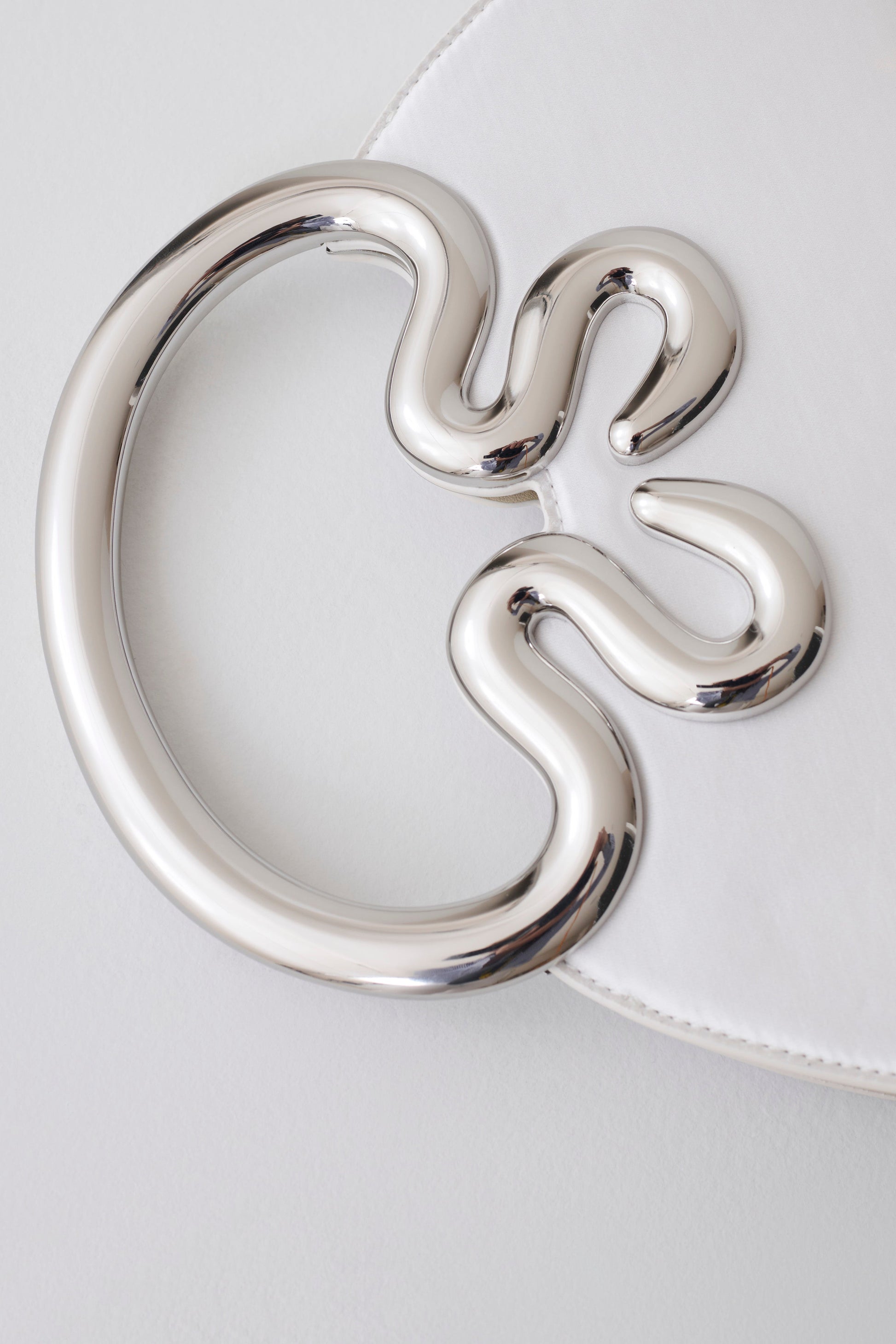 Elianne Satin Frame Clutch Bag - White #5