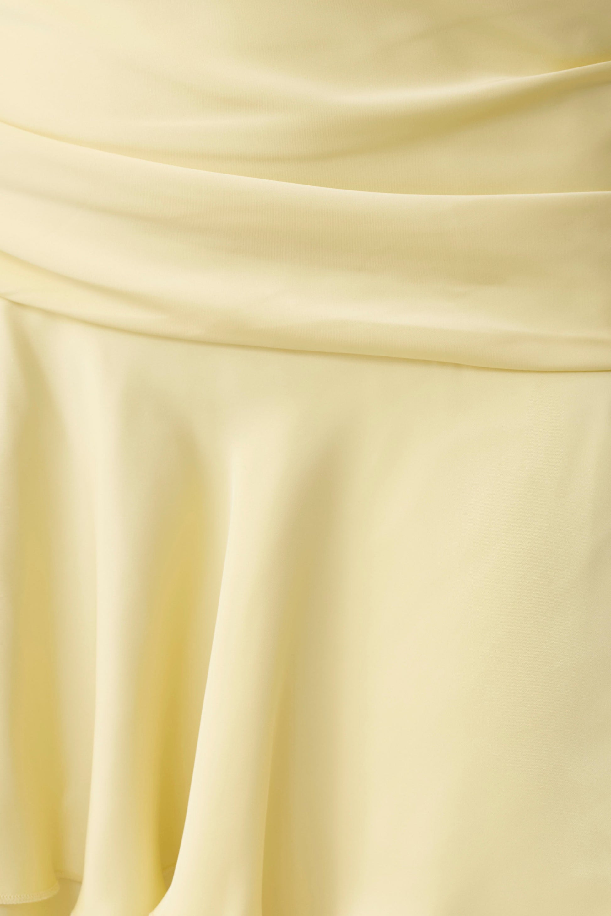 Poppy Satin Halter Mini Dress - Lemon #7