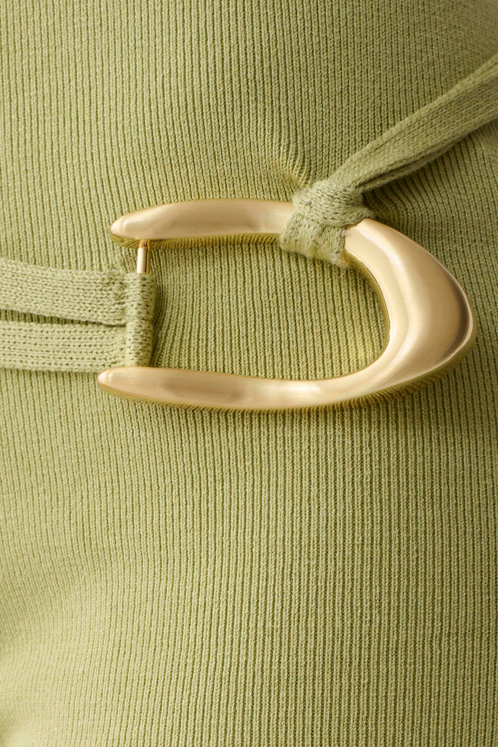 Dimitri Mini Knit Shorts With Belt - Light Olive #7