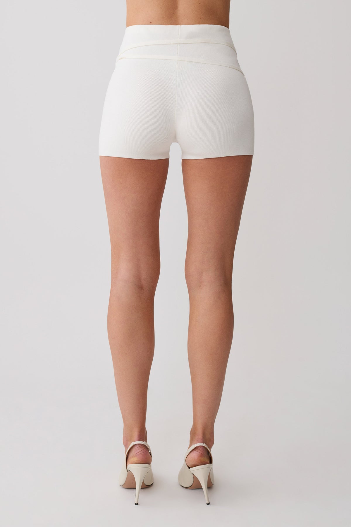 Dimitri Mini Knit Shorts With Belt - Ivory #5