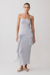 Jaytee Knit Maxi Skirt With Fringe Tie - Sky Blue