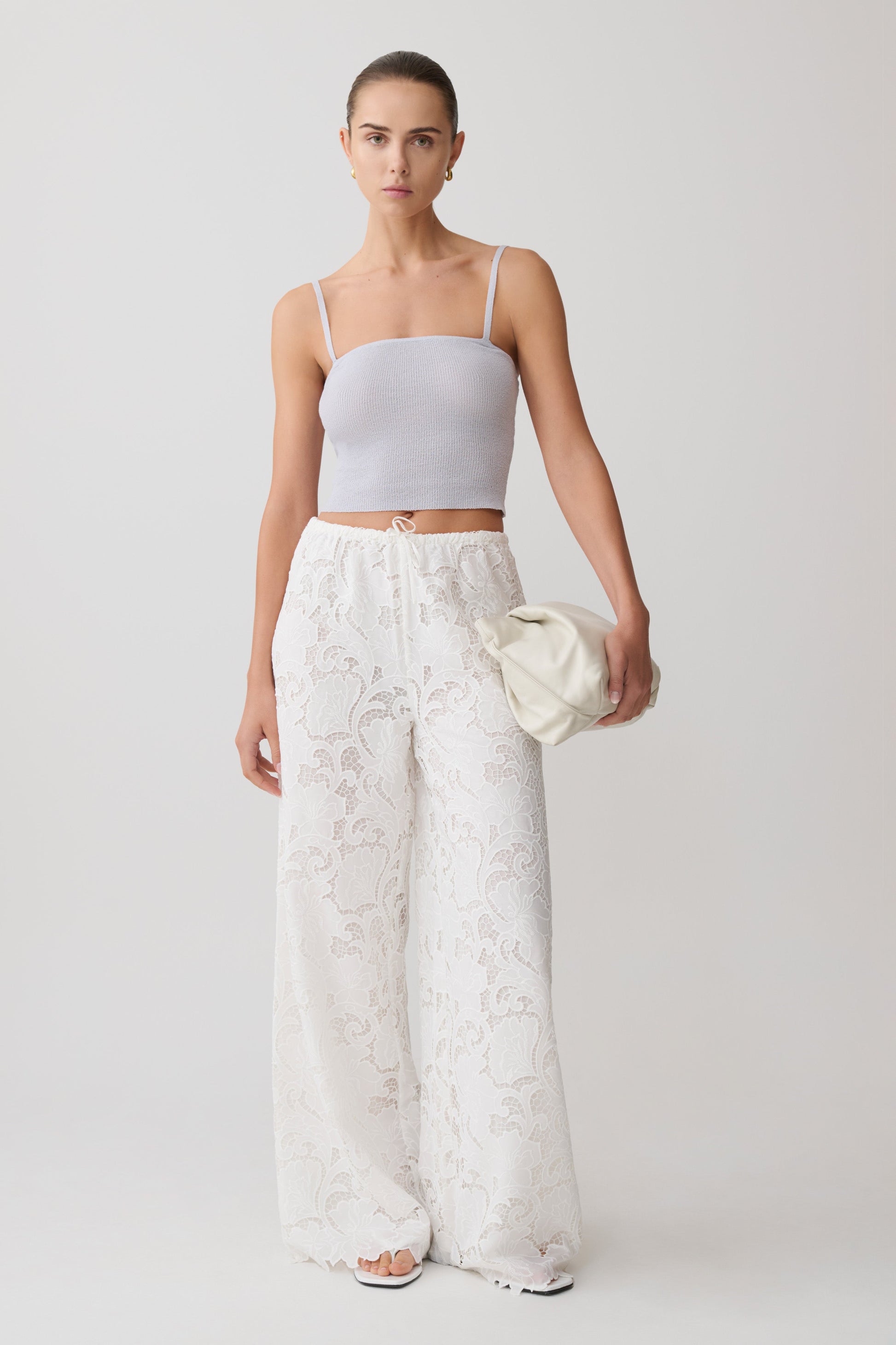 Tessa Broderie Straight Leg Pants - White #9
