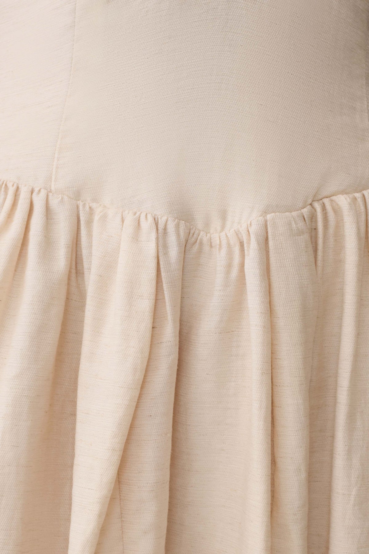 Arabella Cinched Waist Linen Mini Dress - Natural #7