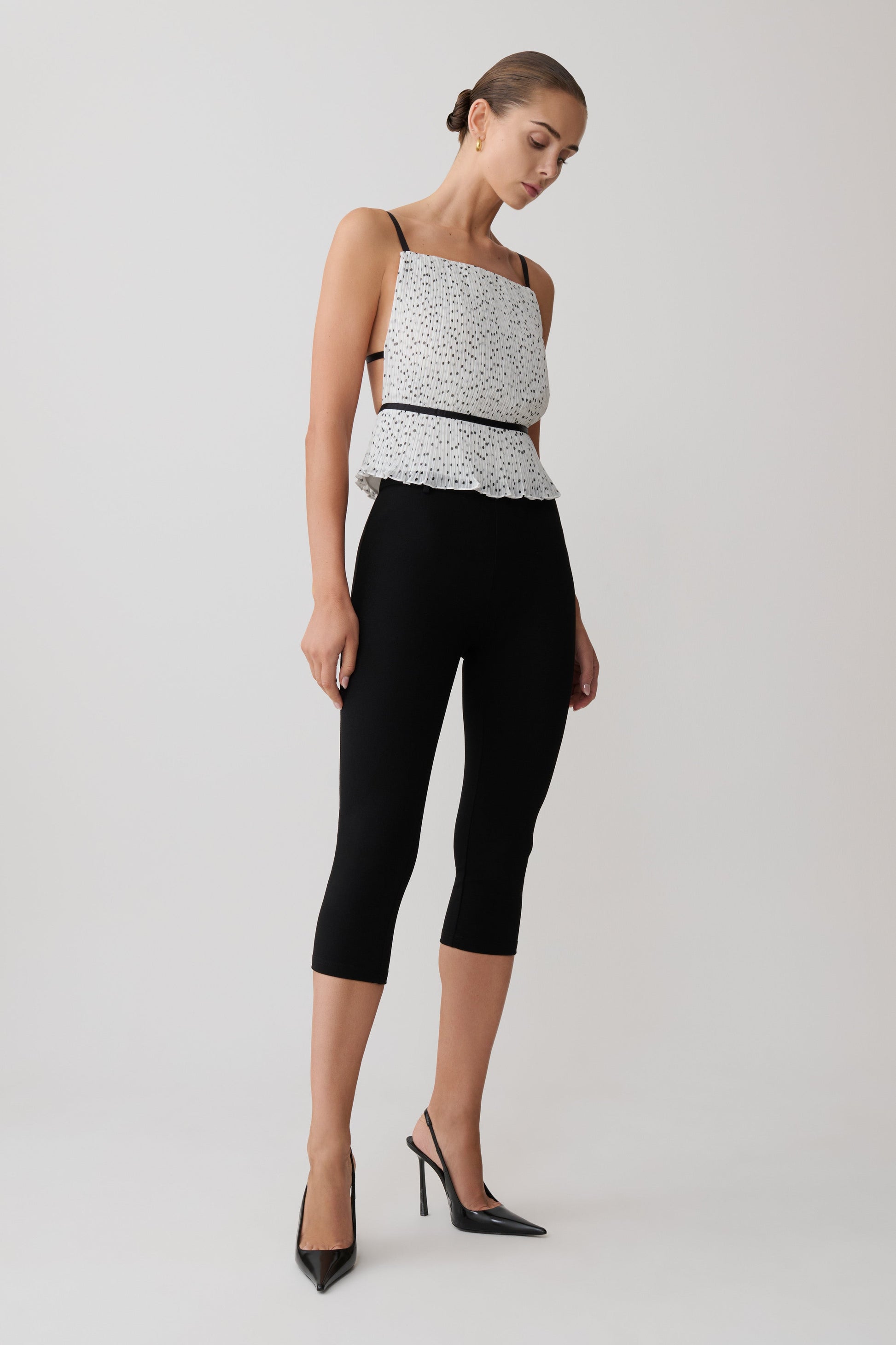 Lilou Pleated Sleeveless Top - Polka Dot #4