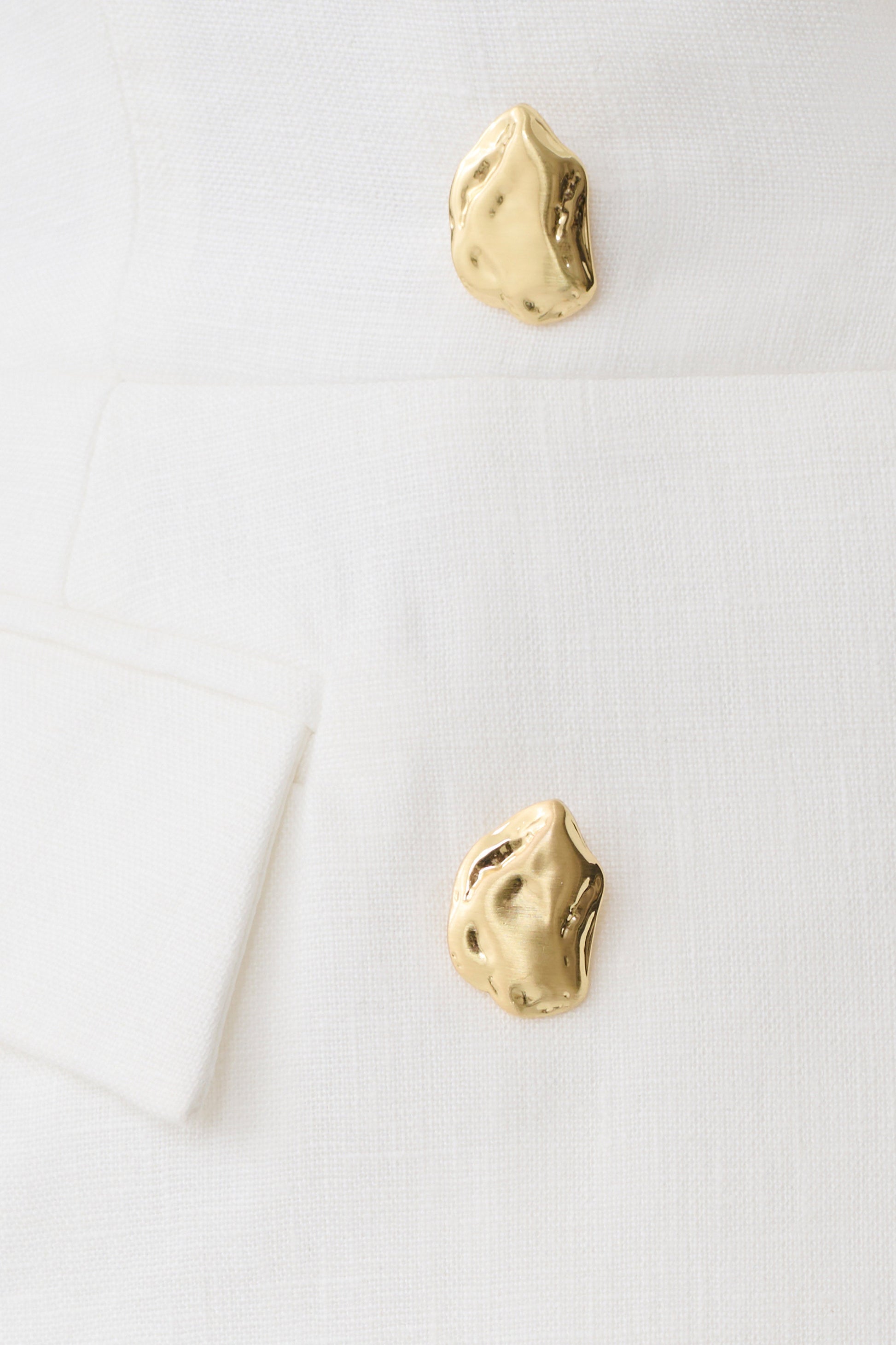 Oriana Linen Button Vest - White #7