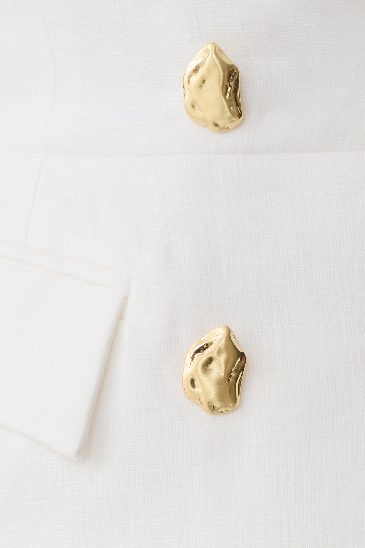 Oriana Linen Button Vest - White #7