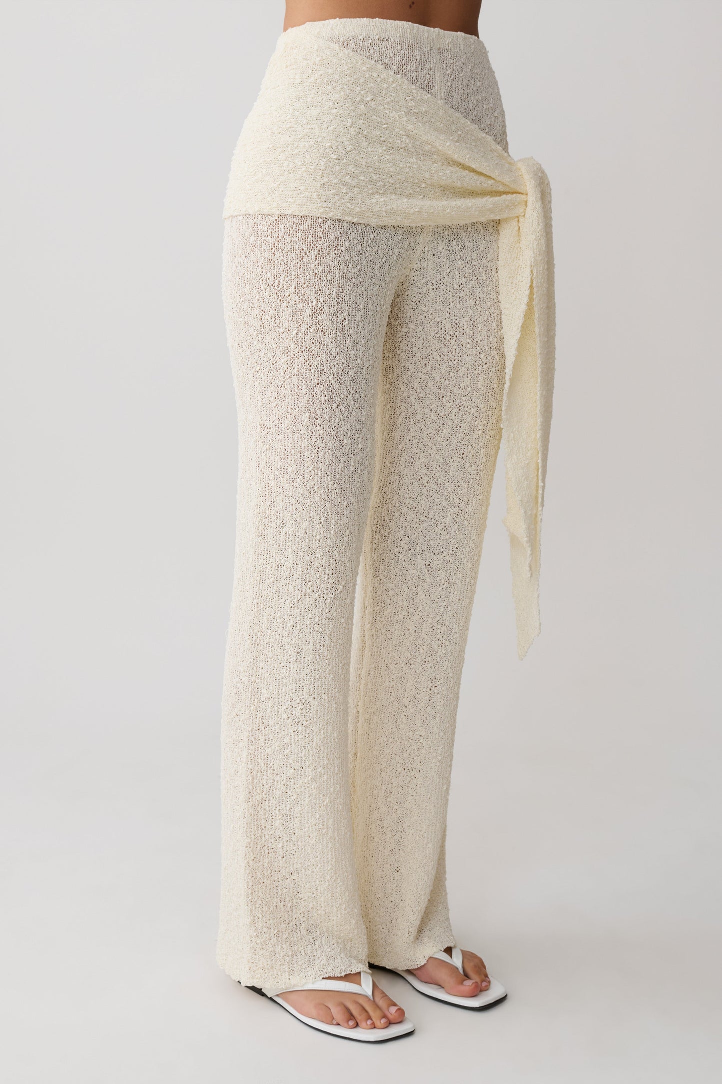 Mattais Boucle Knit Pants - Ivory