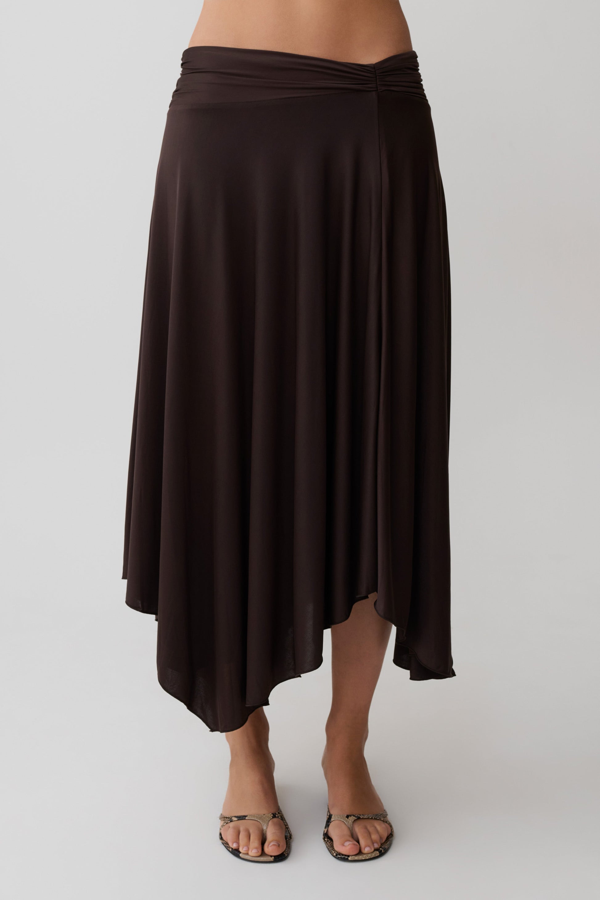 Luu Slinky Midi Skirt - Dark Chocolate #8