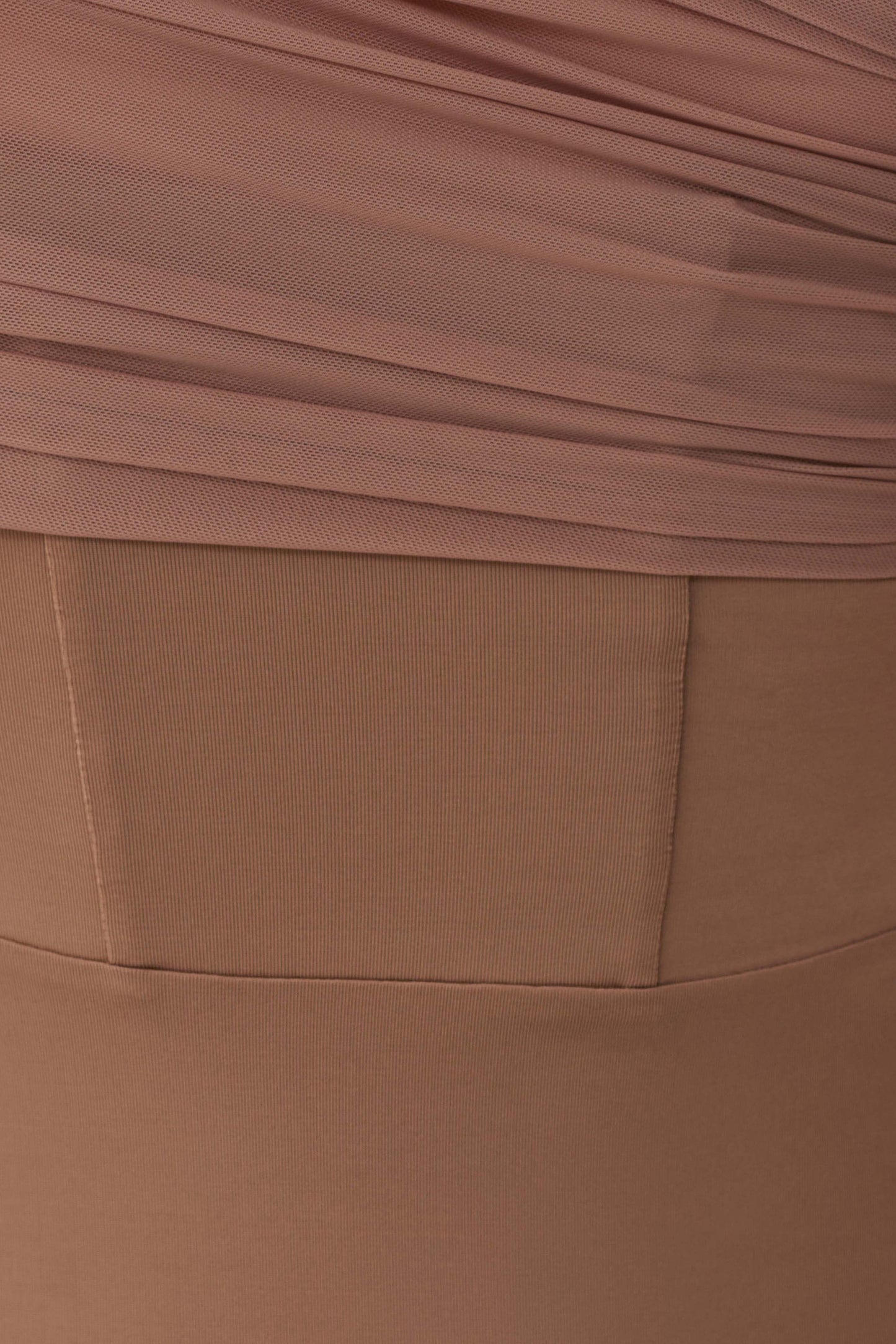 Hanh One Shoulder Mesh Maxi Dress - Tan