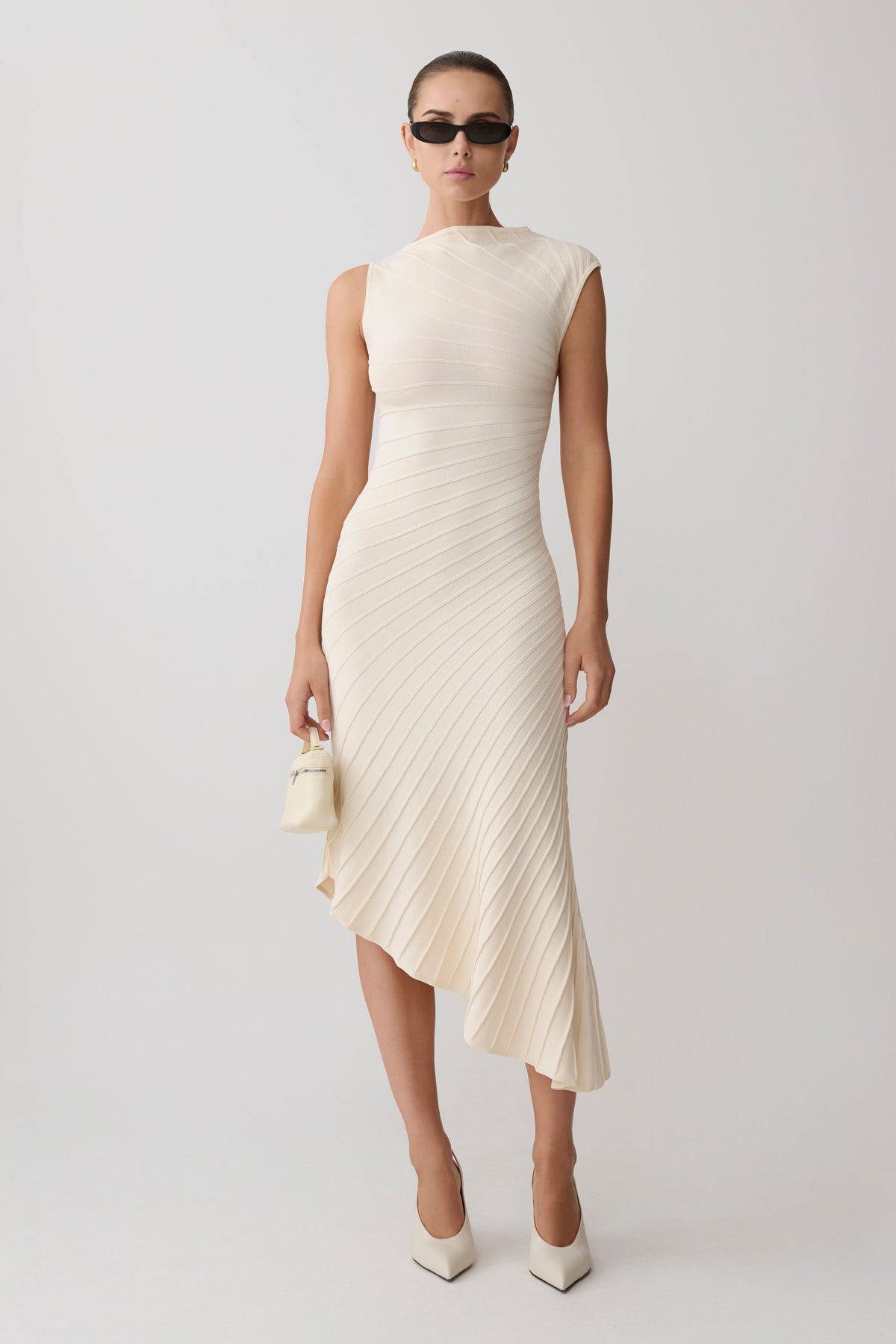 Milasandra Pleated Knit Dress - Ivory #5