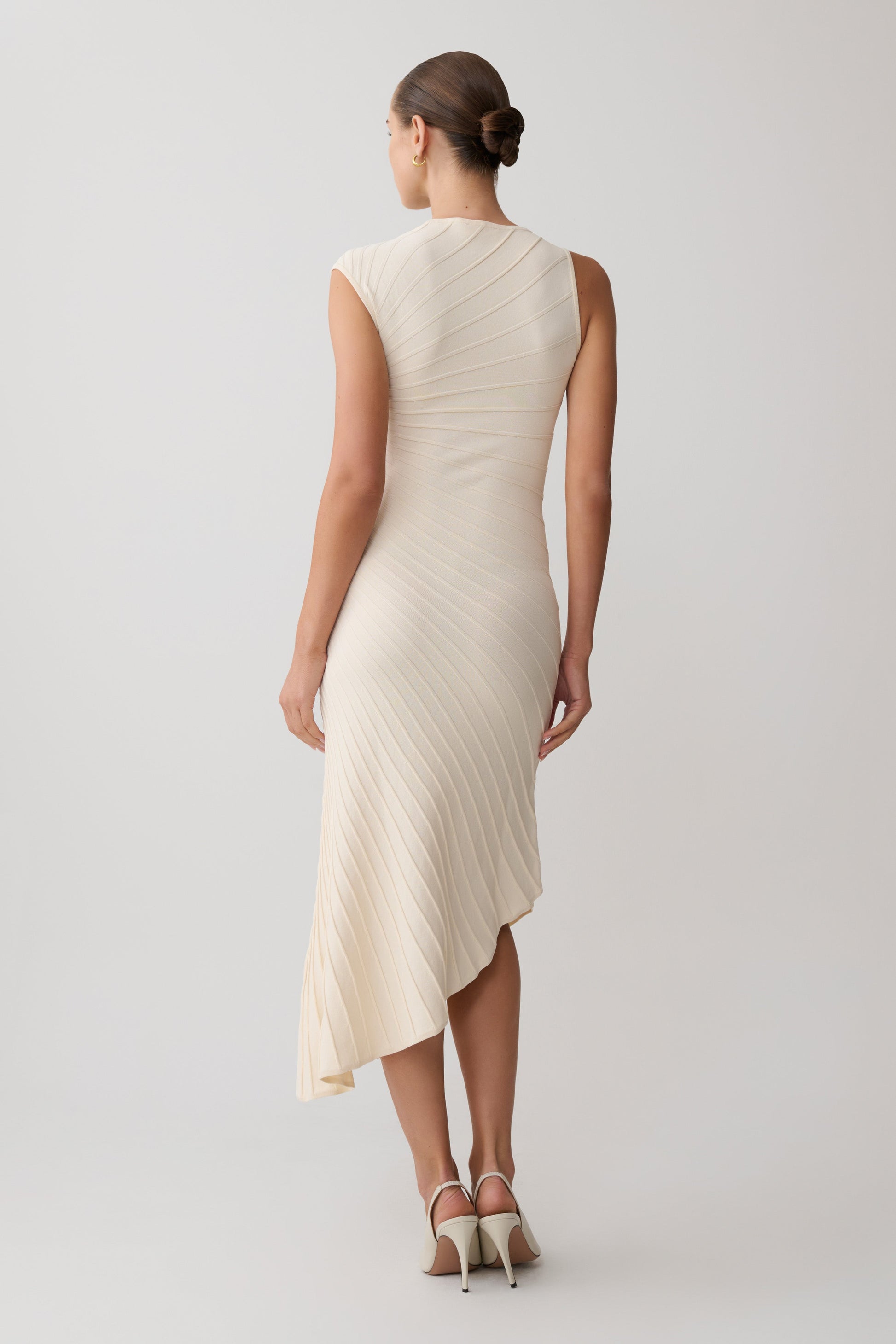 Milasandra Pleated Knit Dress - Ivory #2