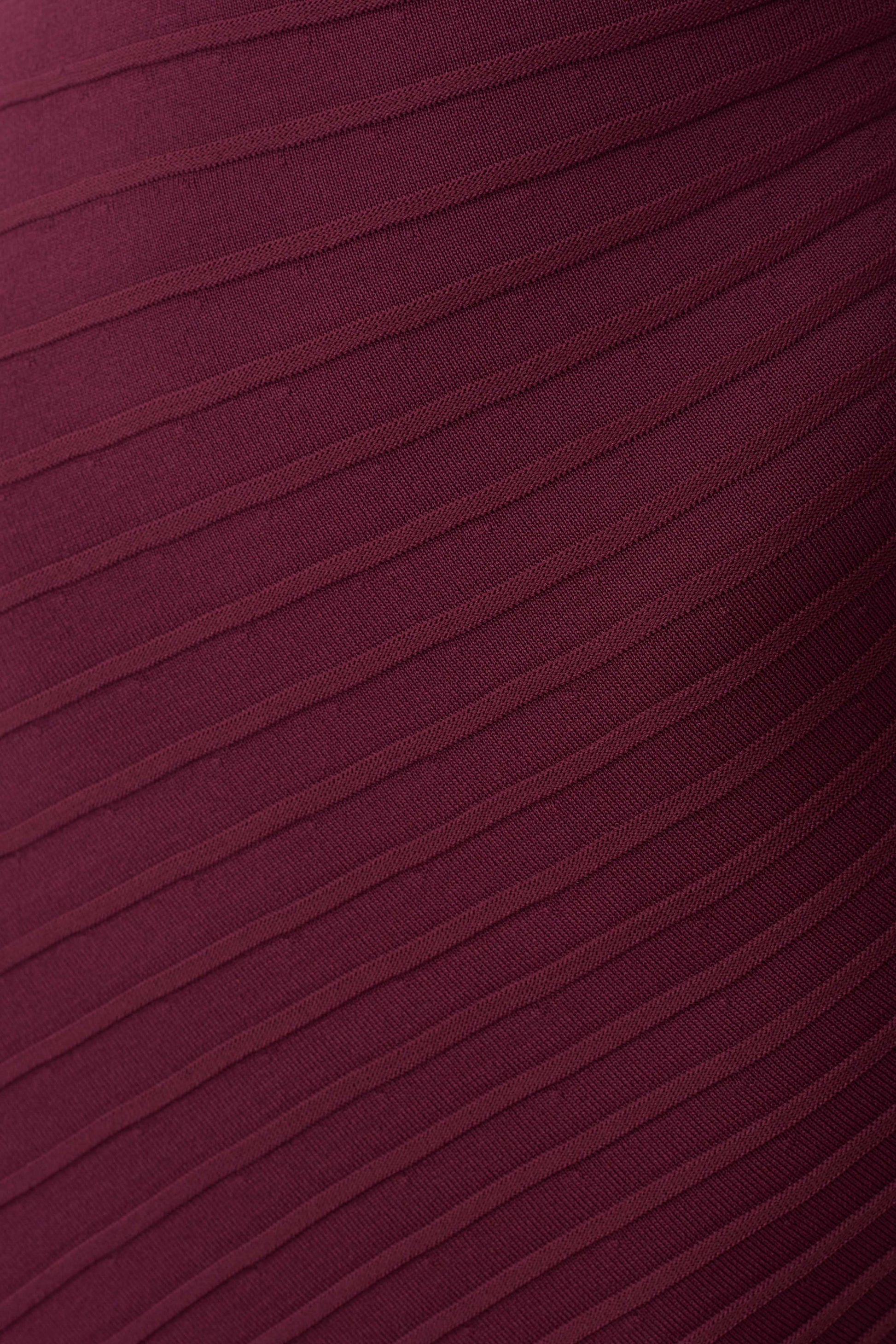 Milasandra Pleated Knit Dress - Plum #7
