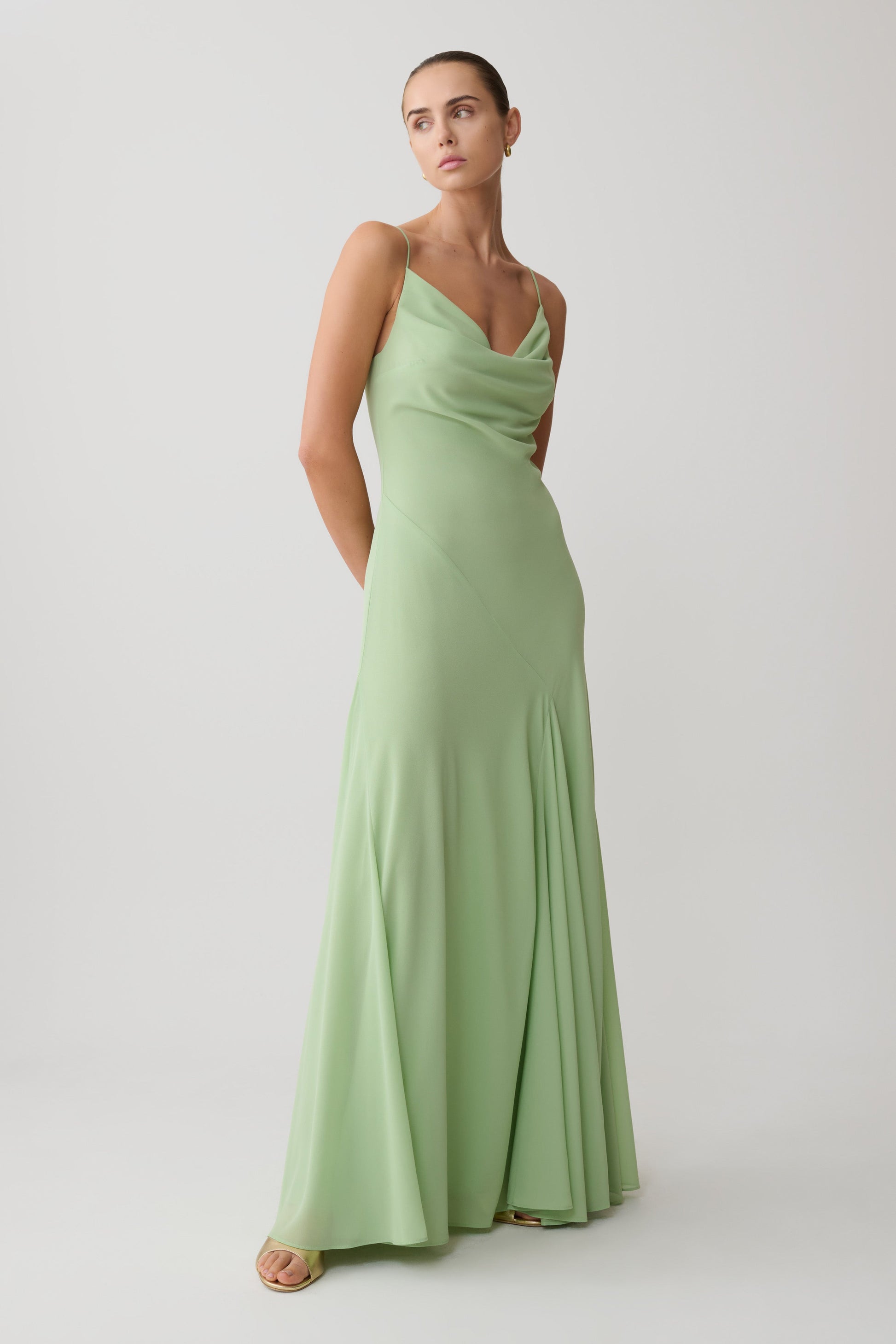 Aurelia Chiffon Maxi Dress - Sage #4
