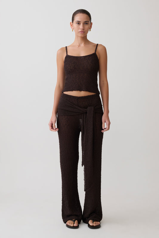 Mattais Boucle Knit Pants - Dark Chocolate