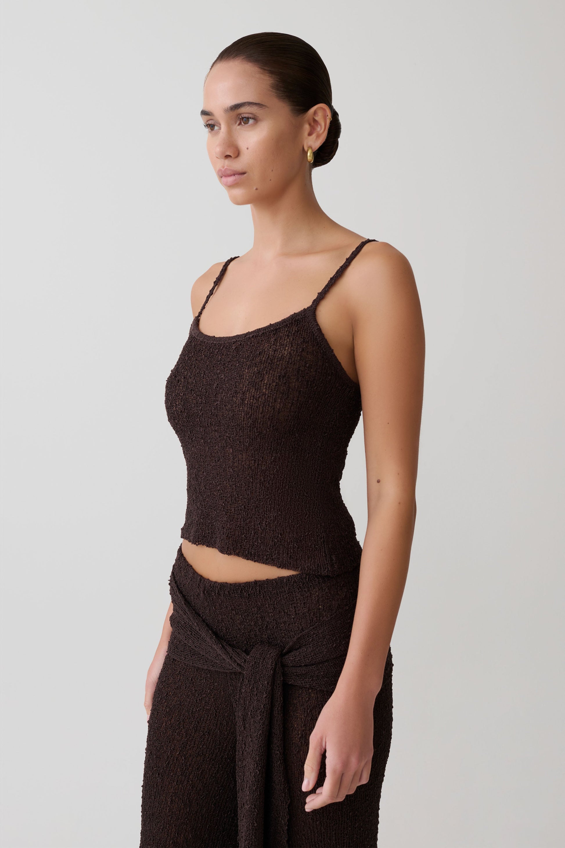 Mattais Boucle Knit Top - Dark Chocolate #3